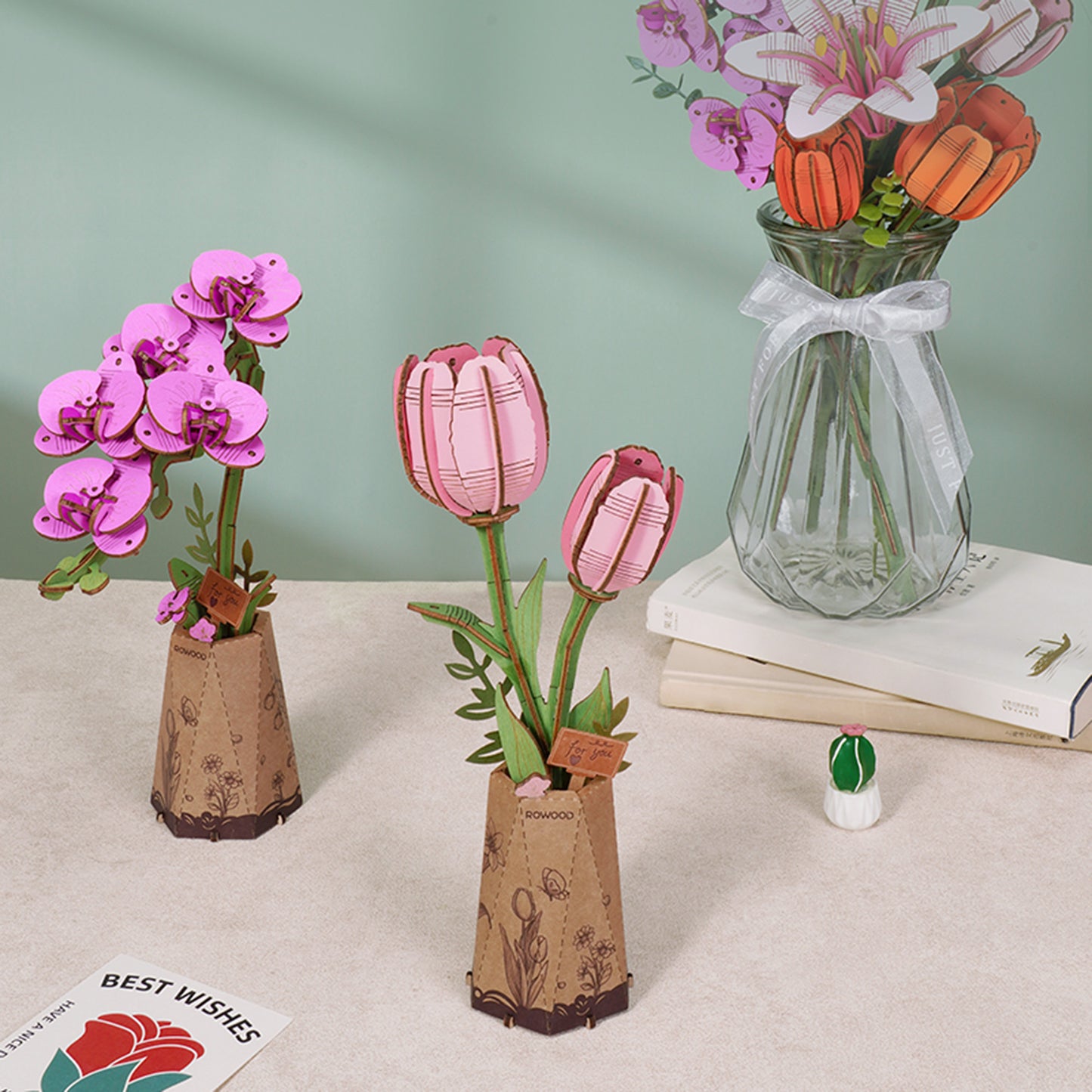 3D Wooden Puzzle | Pink Tulip