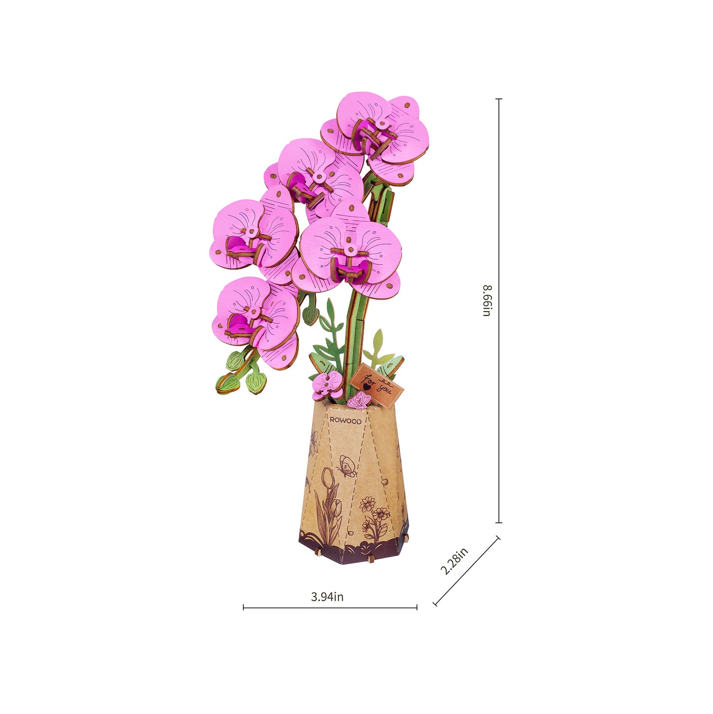Hands Craft 3D Modern Wooden Puzzle | Purple Moth Orchid