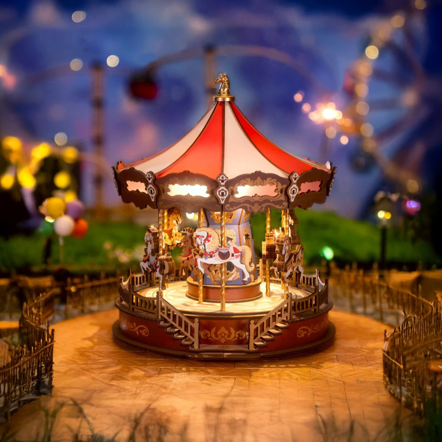 Hands Craft 3D Wooden Music Box Puzzle | Classic Carousel