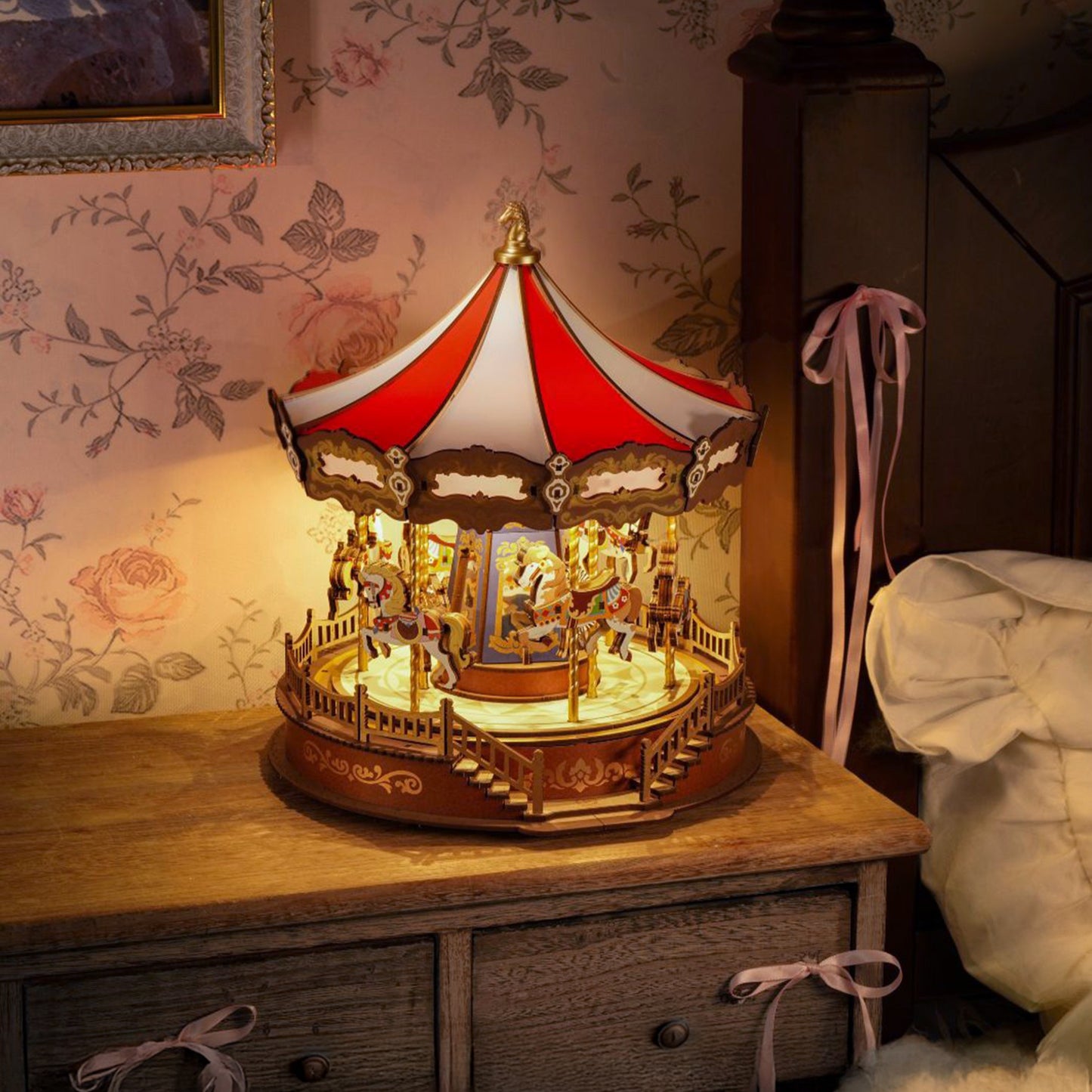Hands Craft 3D Wooden Music Box Puzzle | Classic Carousel