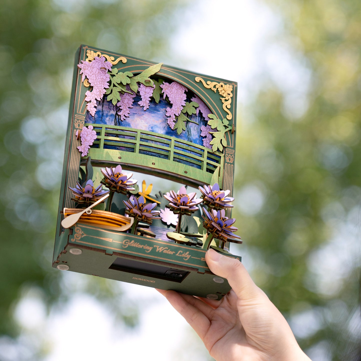 Hands Craft 3D Wooden Puzzle | Glittering Water Lily w/ LED Lights