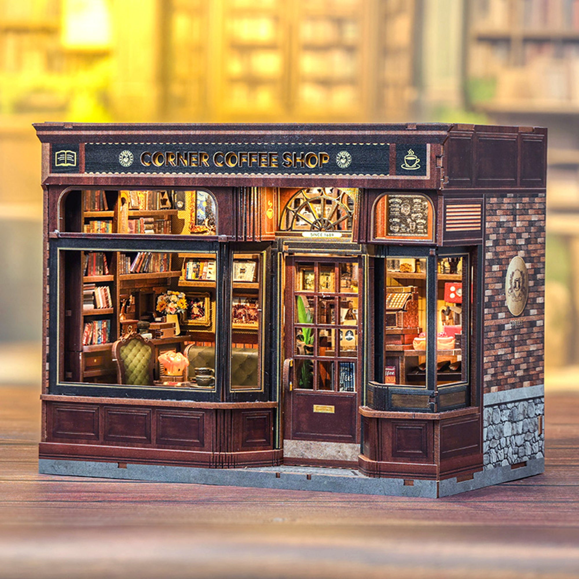 Hands Craft DIY Book Nook Kit | Corner Coffee Shop