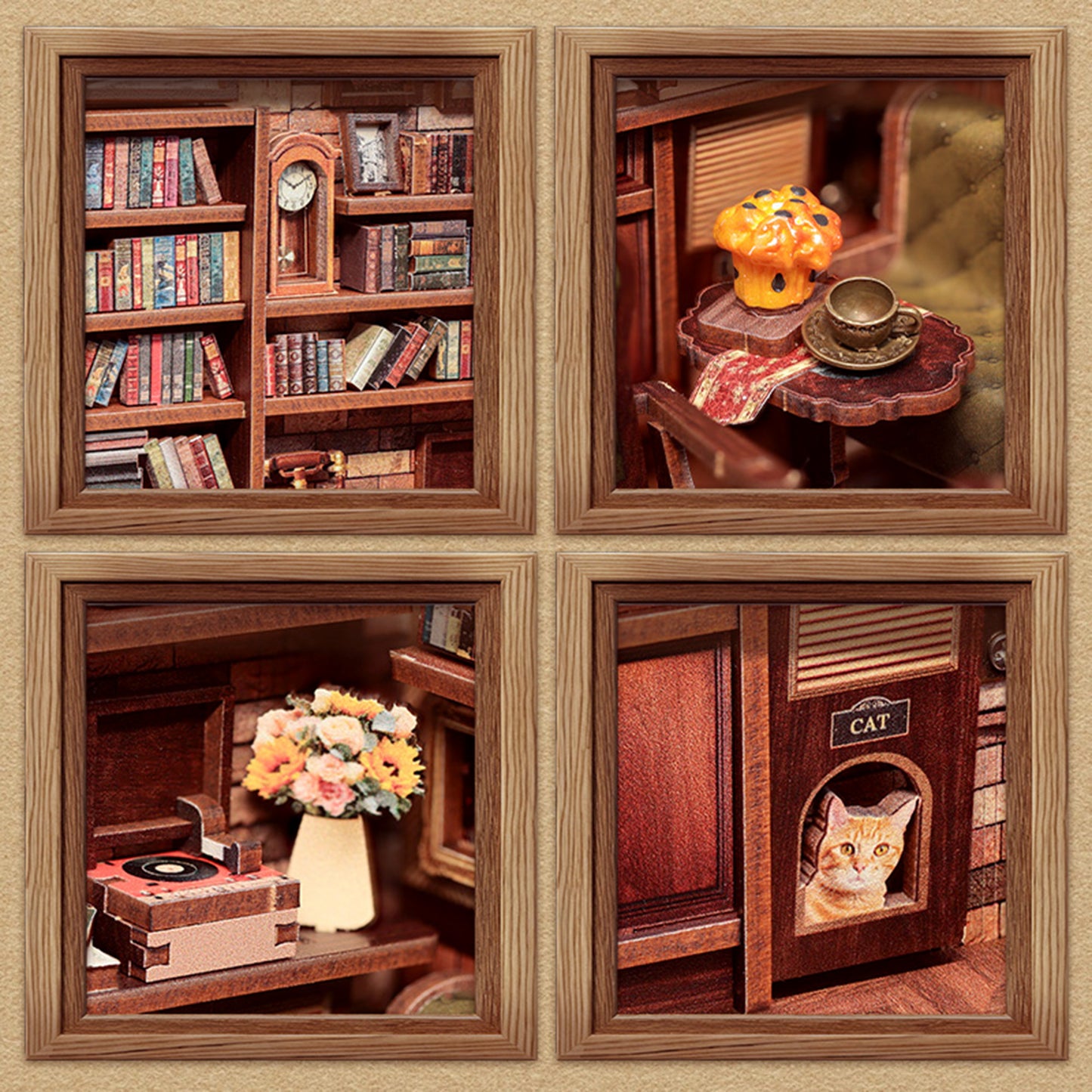 Hands Craft DIY Book Nook Kit | Corner Coffee Shop