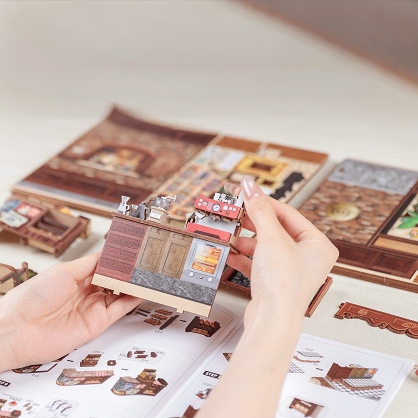 Hands Craft DIY Book Nook Kit | Corner Coffee Shop