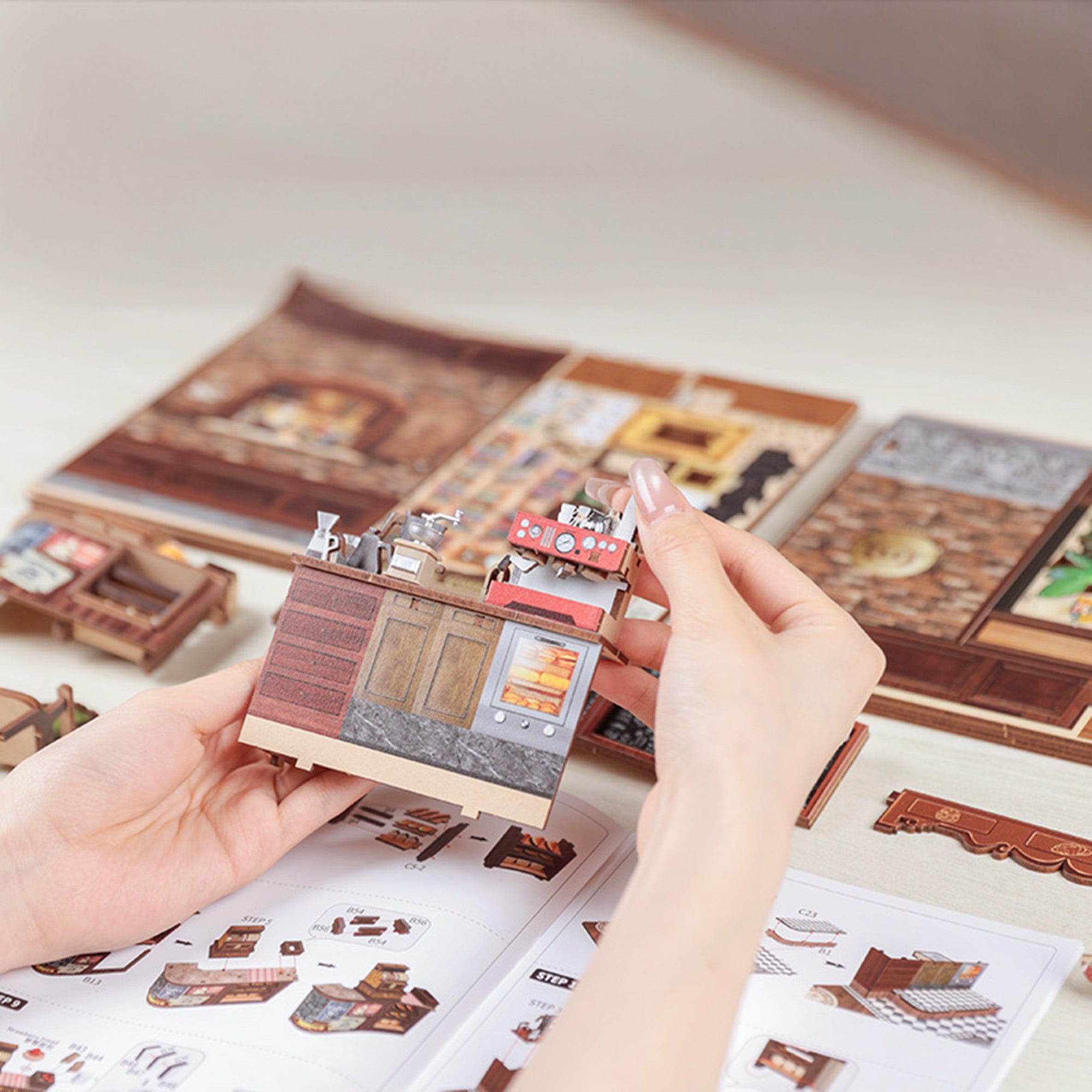 Hands Craft DIY Book Nook Kit | Corner Coffee Shop