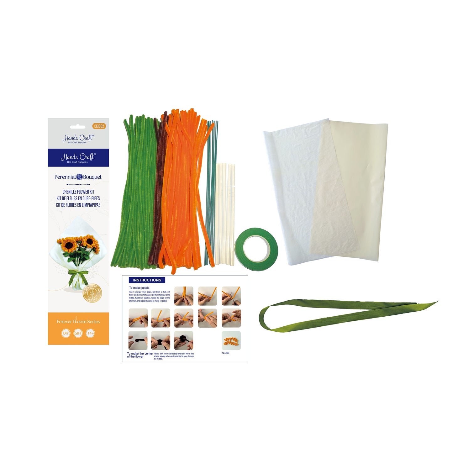 Hands Craft DIY Chenille Craft Kit | Sunflower Bouquet