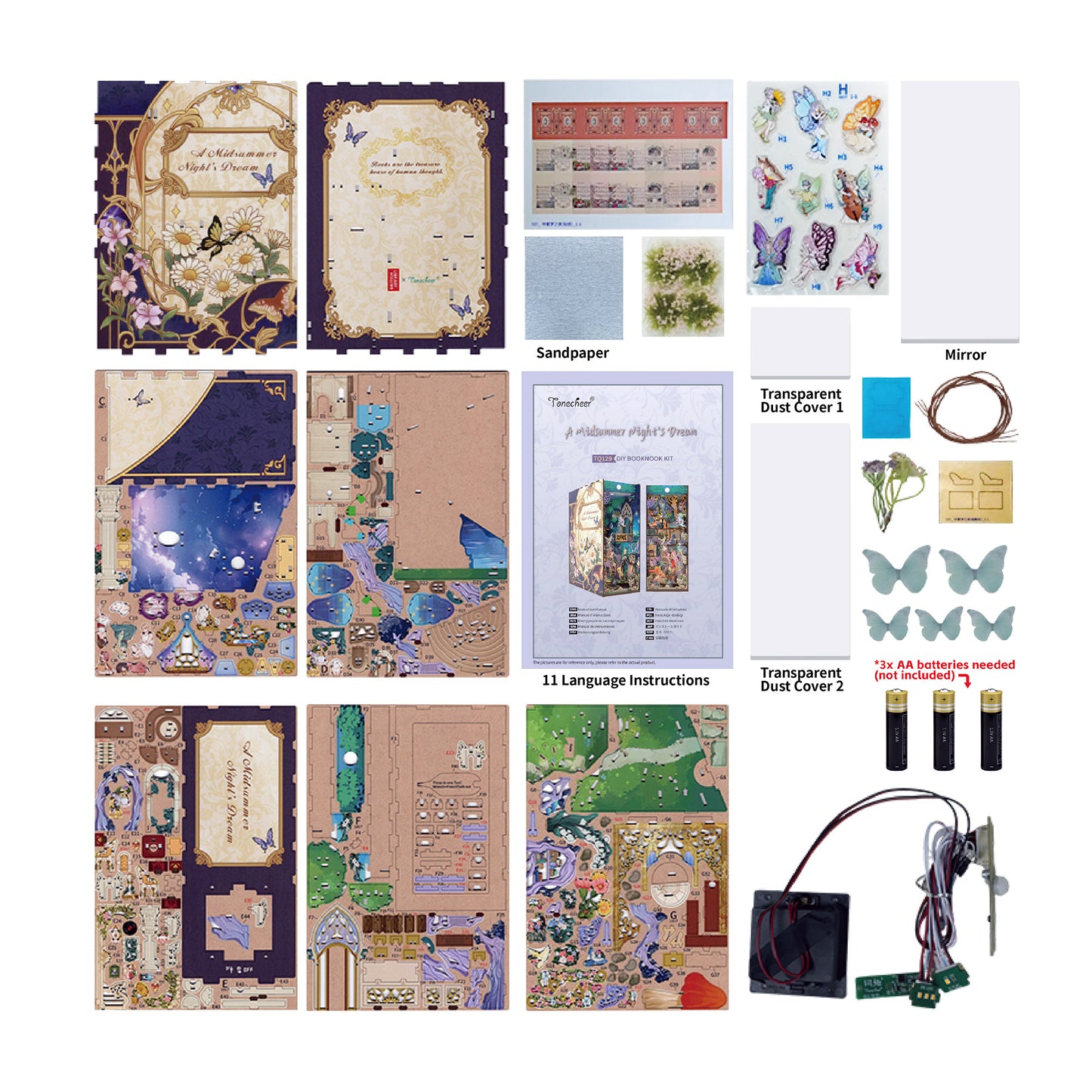 Hands Craft DIY Miniature Book Nook Kit | A Midsummer Night's Dream w/ Dust Cover