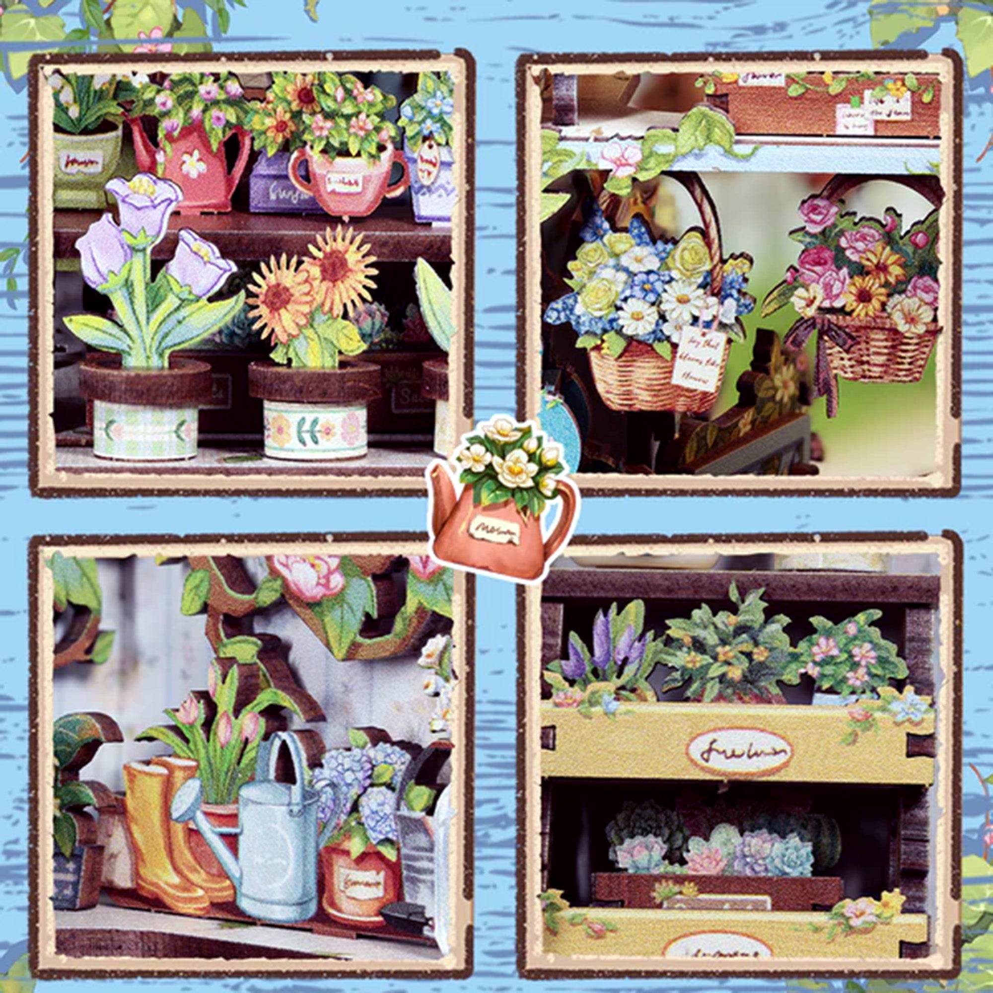 Hands Craft DIY Miniature Book Nook Kit | Anna‘s Blue Blossom