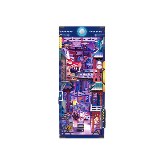 Hands Craft DIY Miniature Book Nook Kit | Cyber City w/ Dust Cover