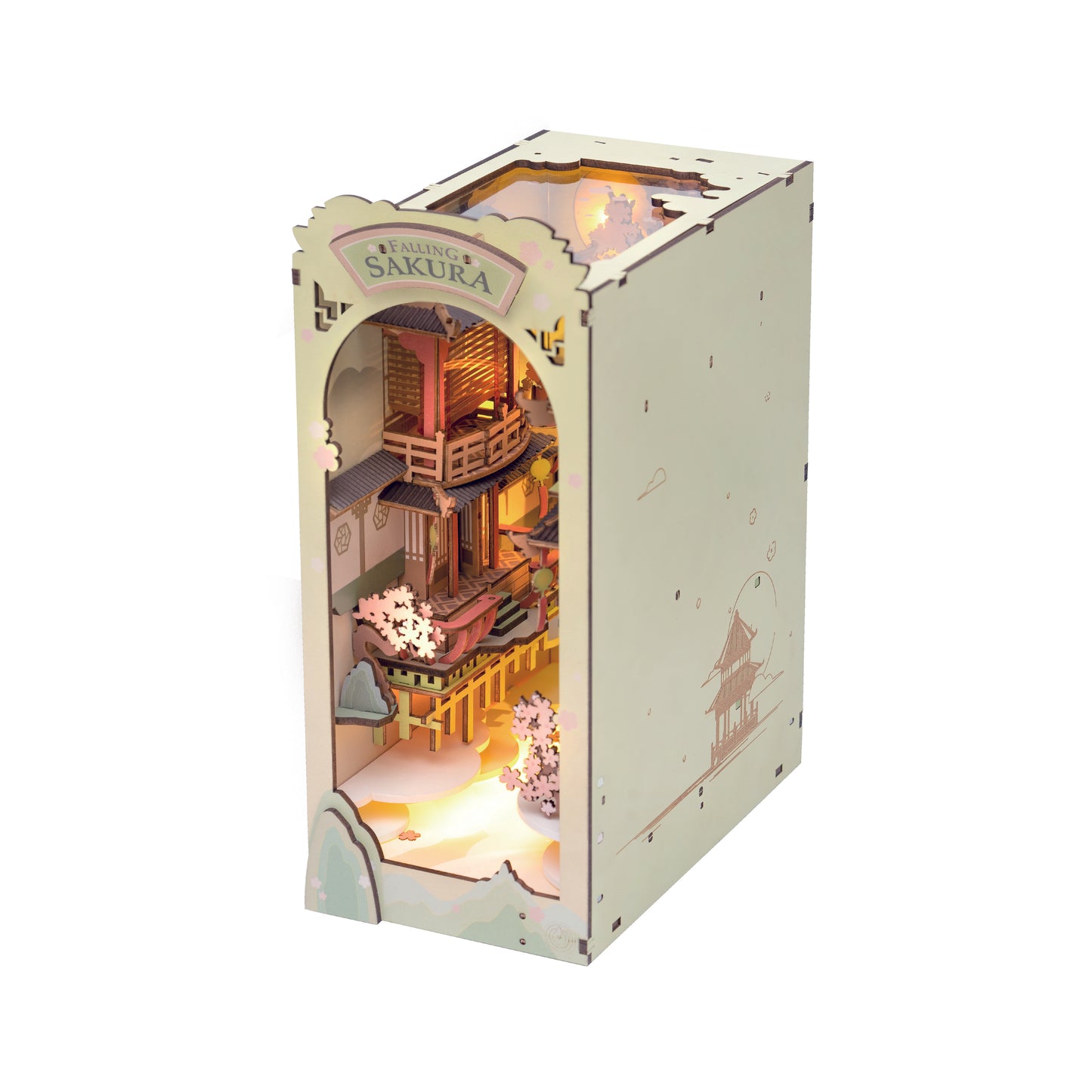Hands Craft DIY Miniature Book Nook Kit | Falling Sakura