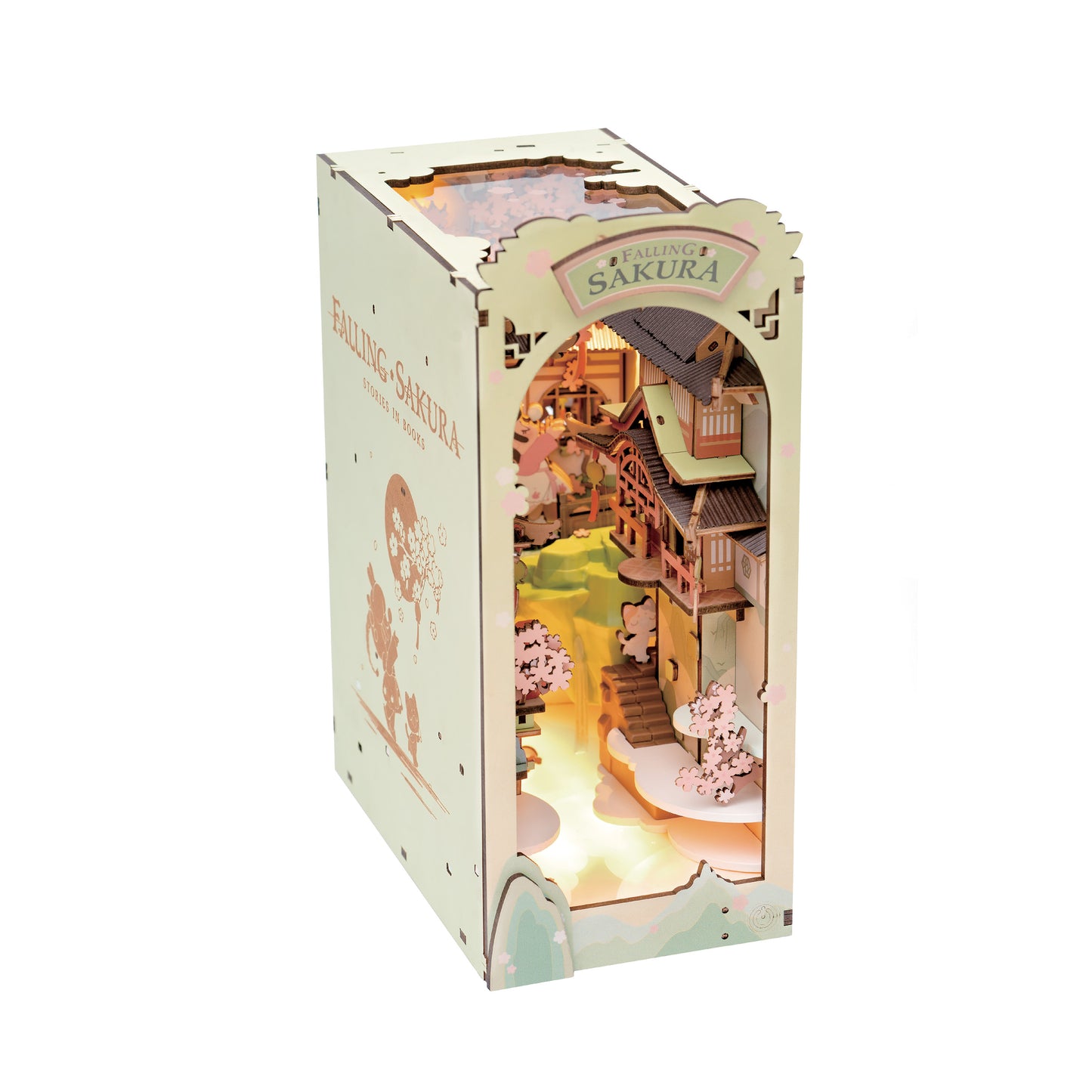 Hands Craft DIY Miniature Book Nook Kit | Falling Sakura