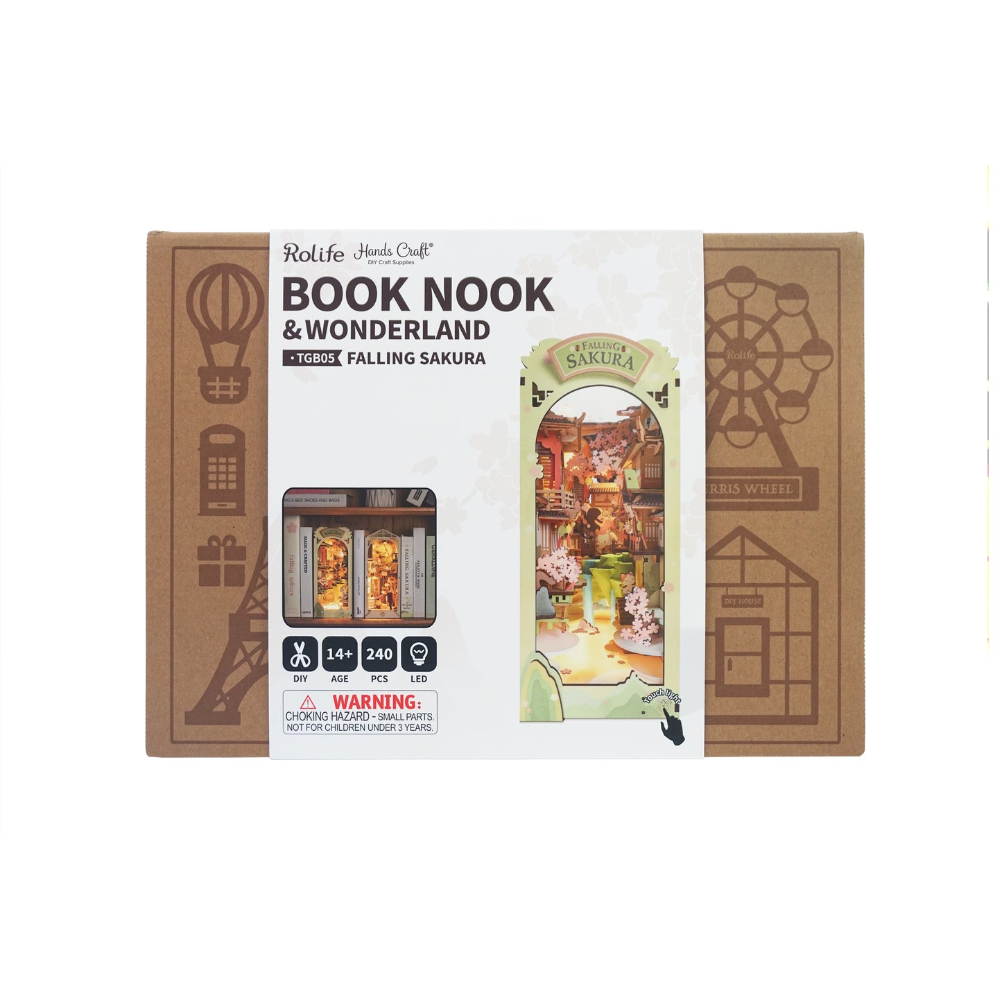 Hands Craft DIY Miniature Book Nook Kit | Falling Sakura