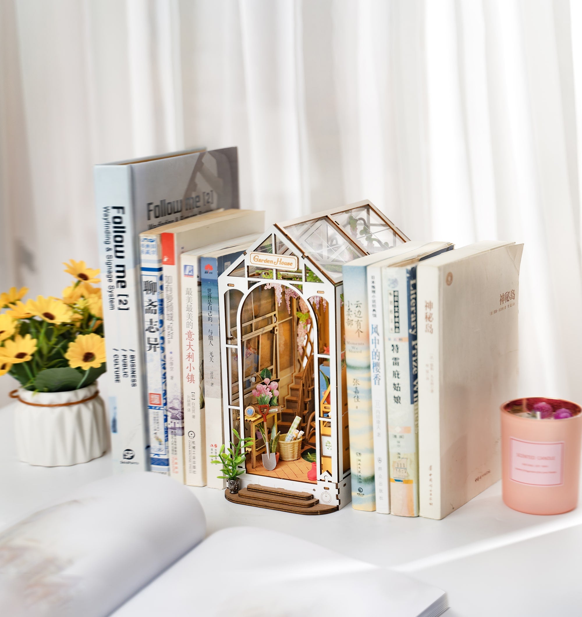 Hands Craft DIY Miniature Book Nook Kit | Garden House