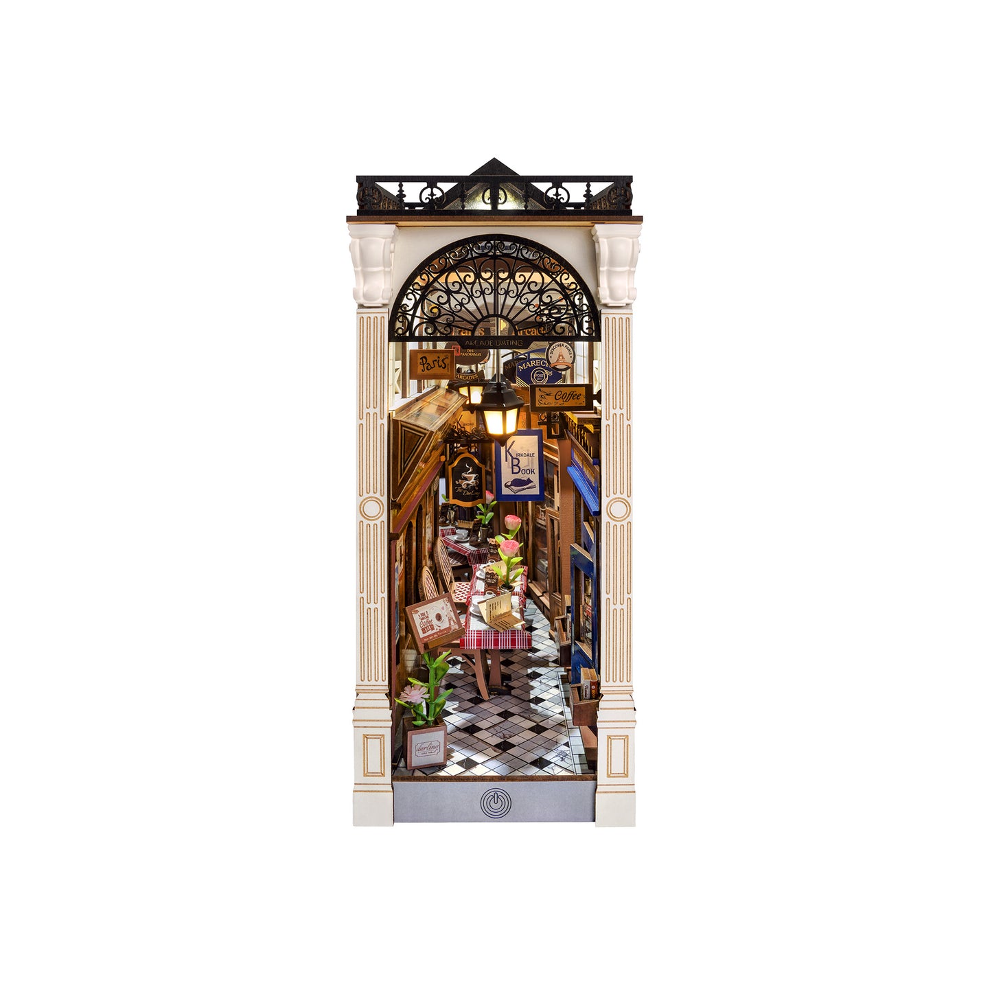 Hands Craft DIY Miniature Book Nook Kit | Paris Arcade Date w/ Dust Cover