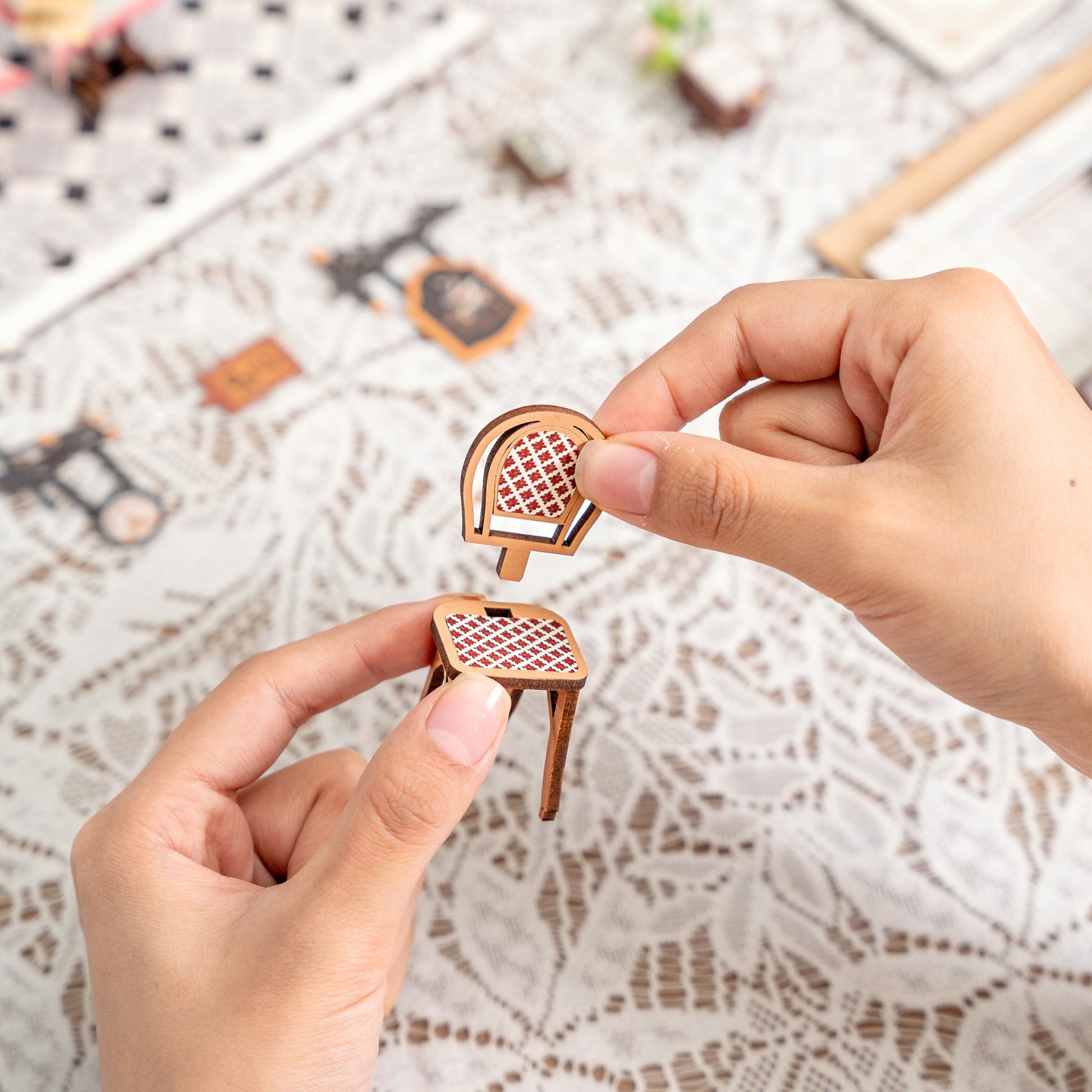 Hands Craft DIY Miniature Book Nook Kit | Paris Arcade Date w/ Dust Cover
