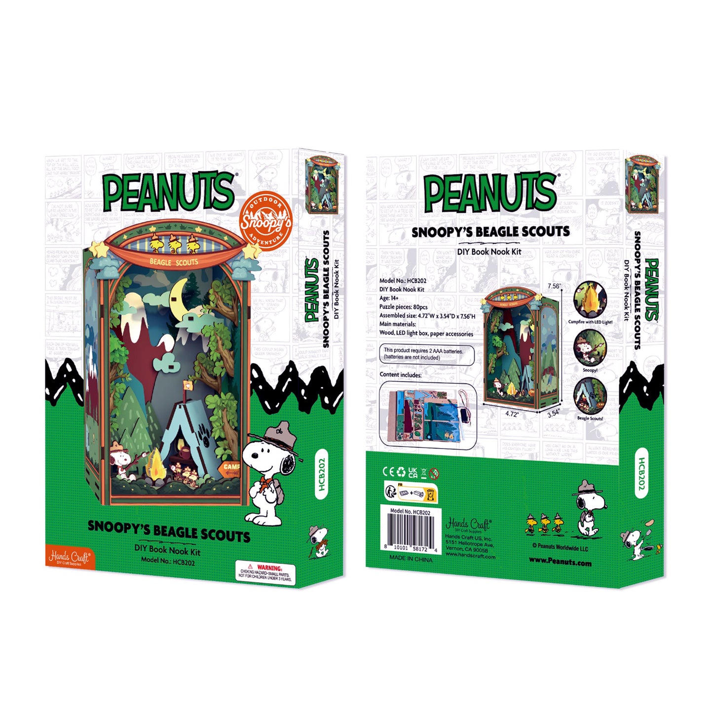 Hands Craft DIY Miniature Book Nook Kit | Peanuts® Snoopy’s Beagle Scouts