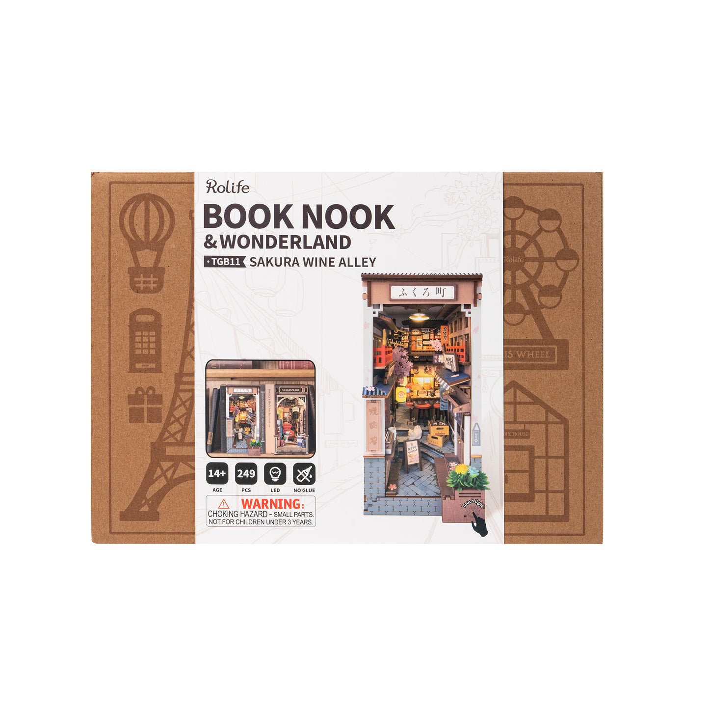 Hands Craft DIY Miniature Book Nook Kit | Sakura Wine Alley