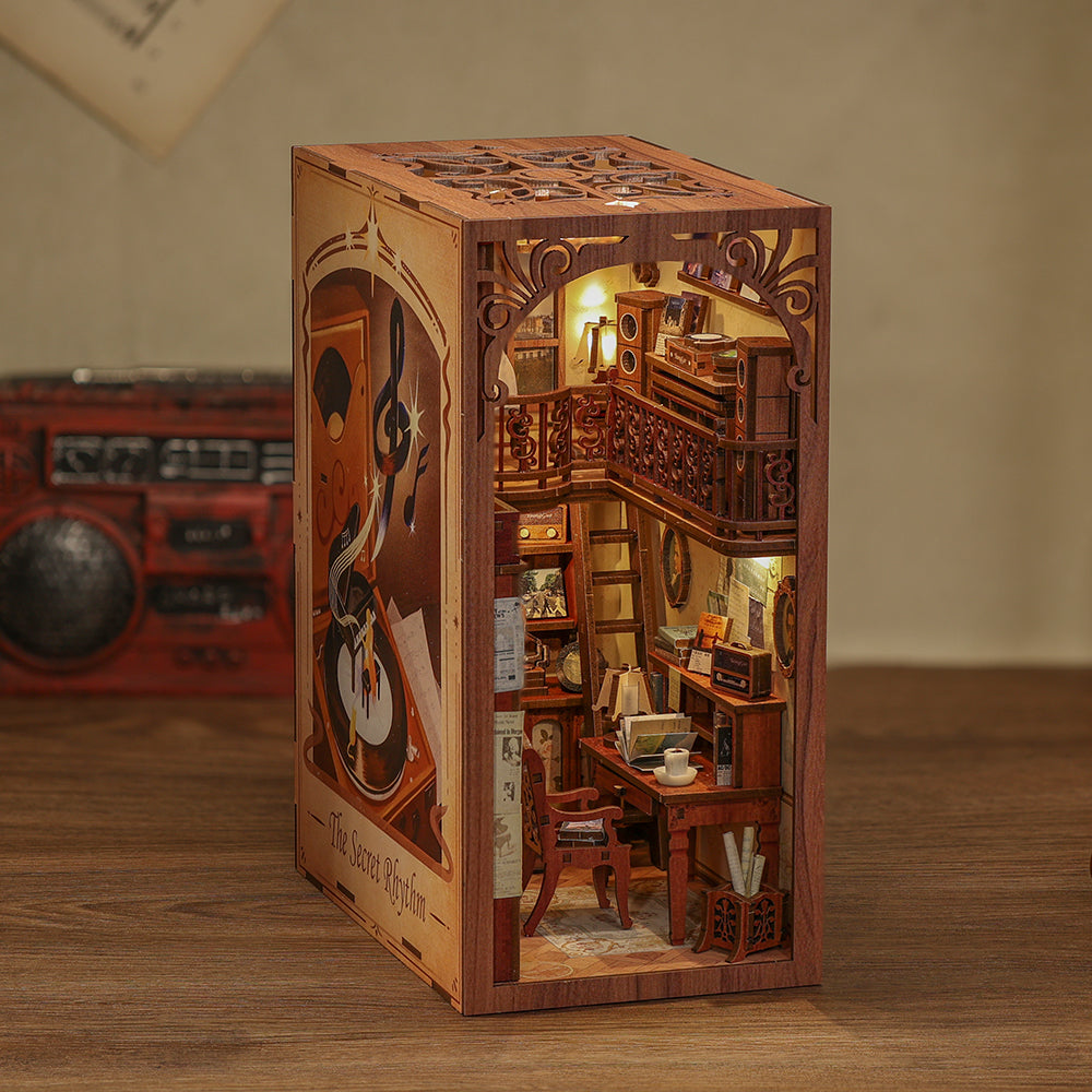 Hands Craft DIY Miniature Book Nook Kit | The Secret Rhythm w/ Dust Cover