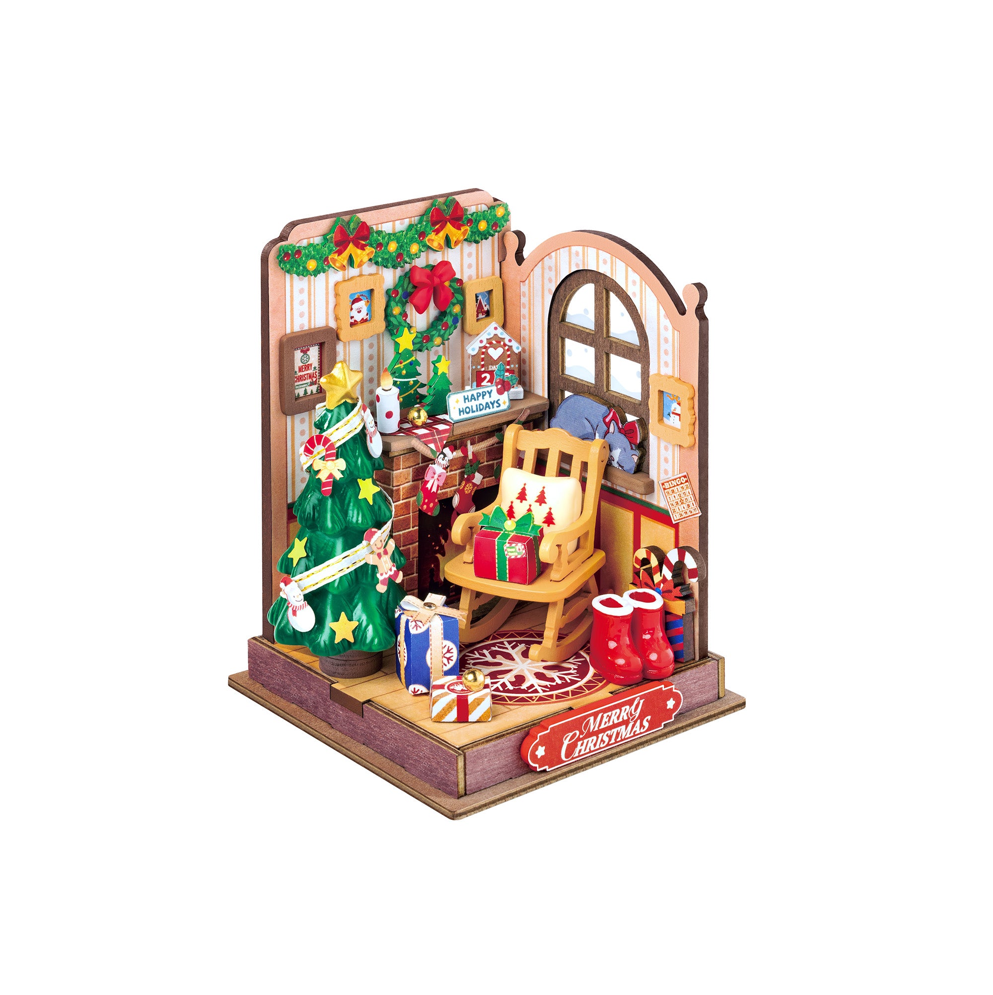 Hands Craft DIY Miniature House Kit | Christmas Fireplace