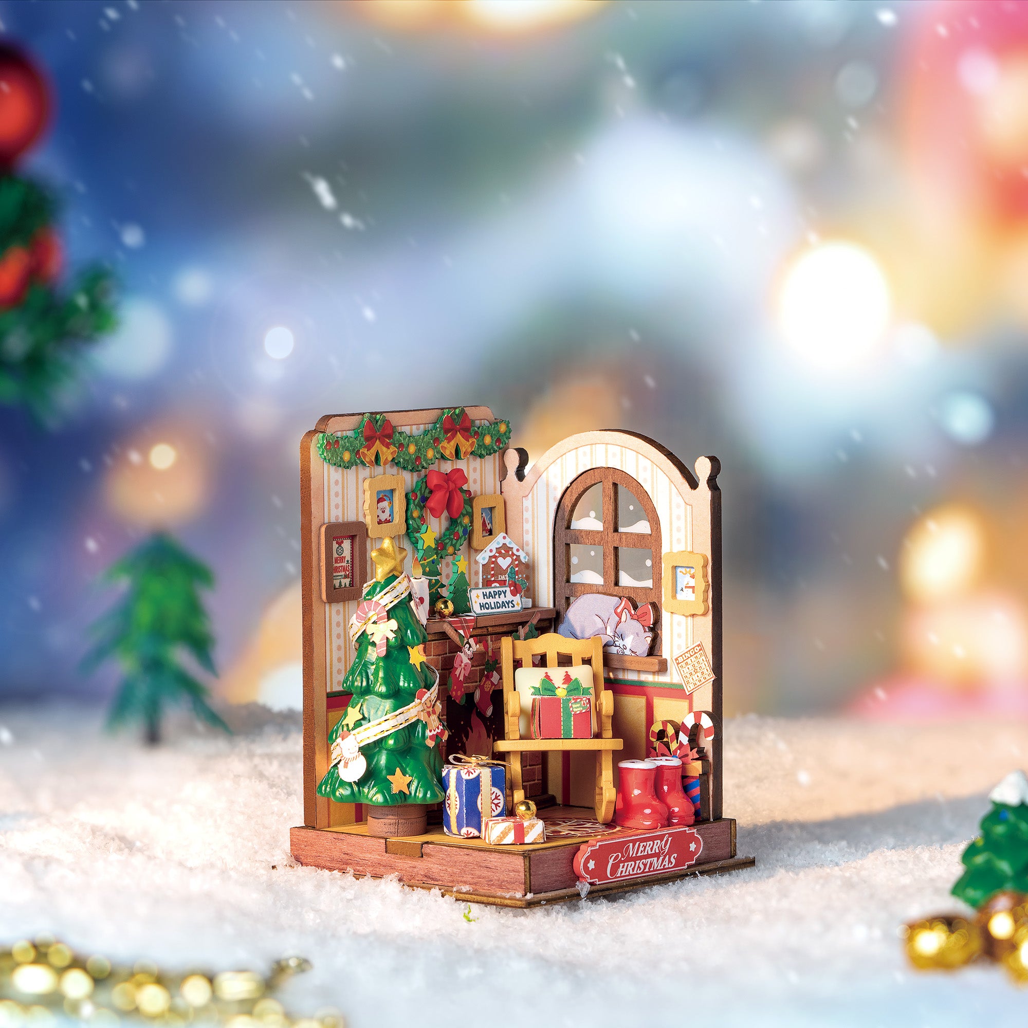 Hands Craft DIY Miniature House Kit | Christmas Fireplace