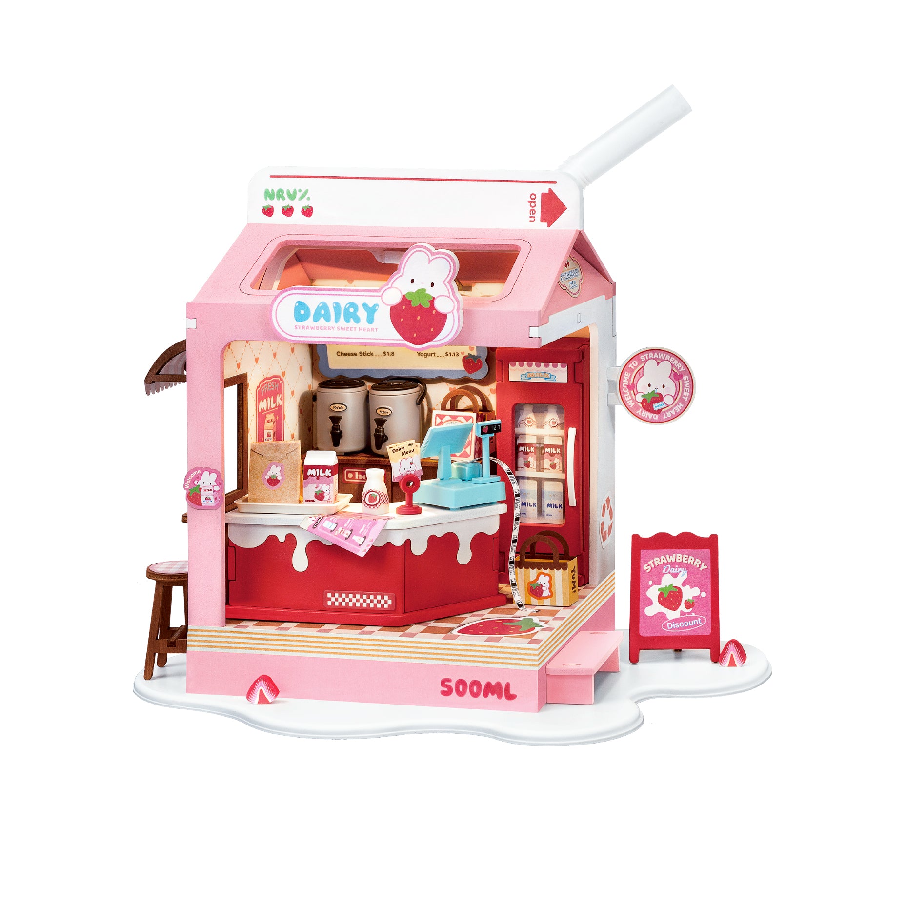 Hands Craft DIY Miniature House Kit | Strawberry Milk Box