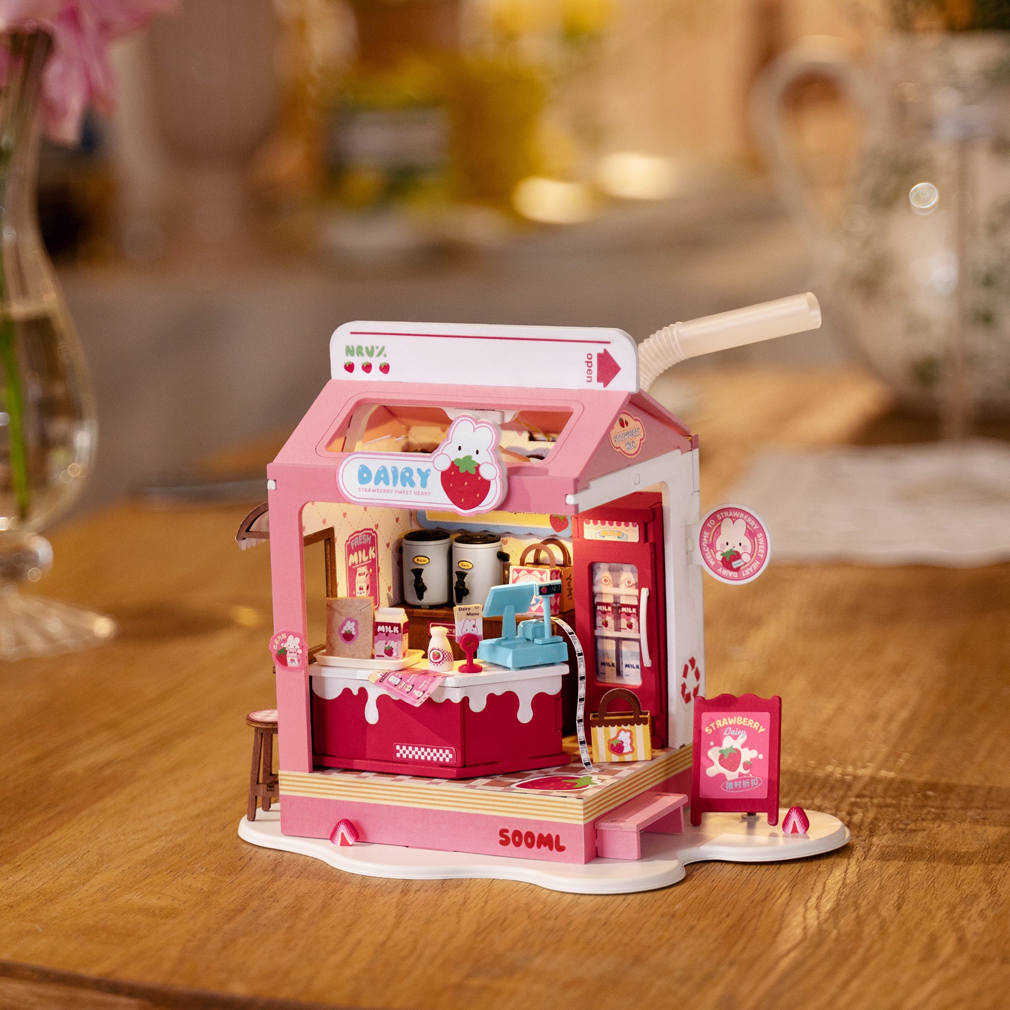 Hands Craft DIY Miniature House Kit | Strawberry Milk Box
