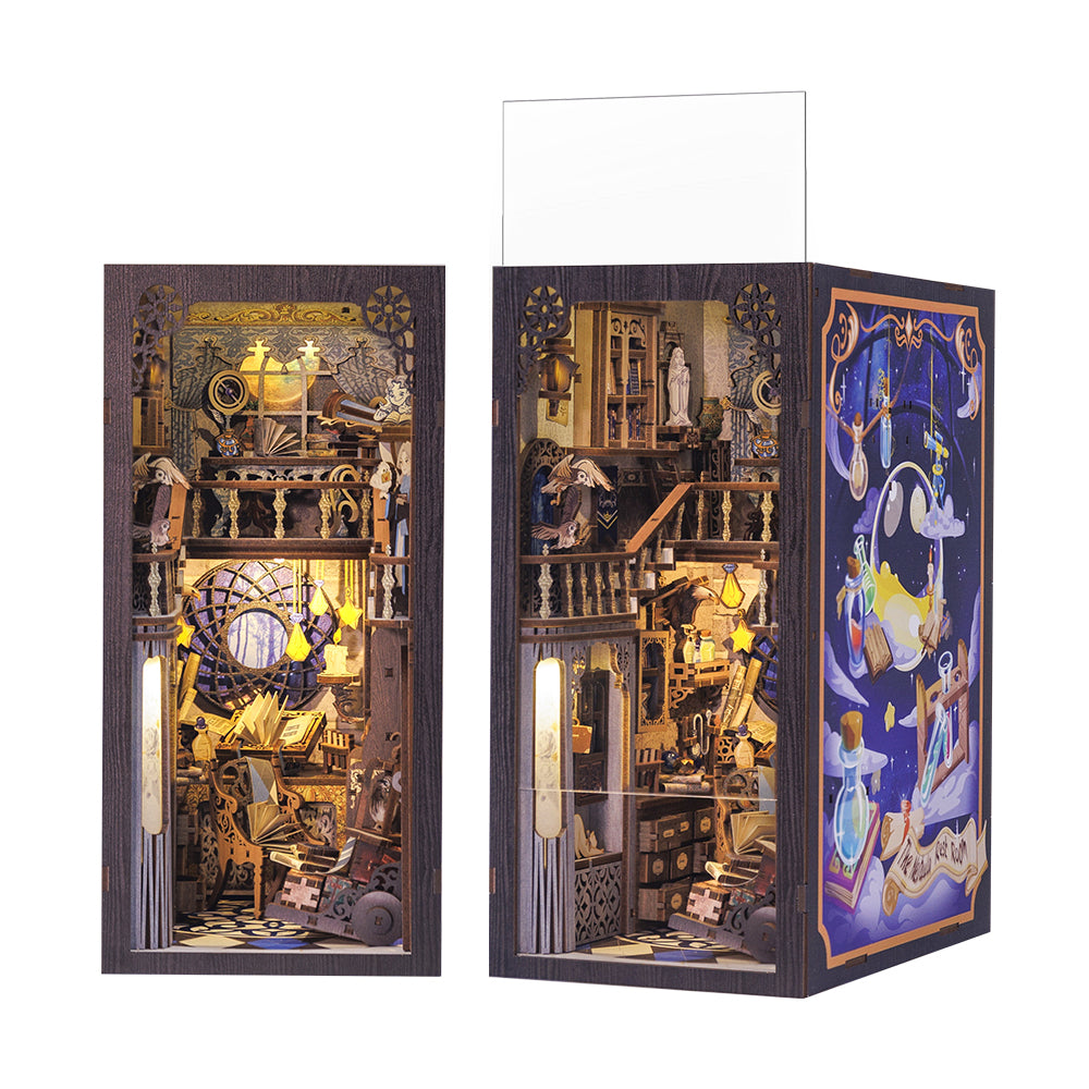 Hands Craft DIY Miniature Kit Book Nook | Nebula Common Room w/ Dust Cover