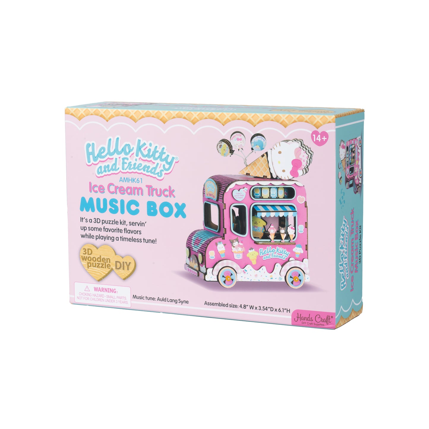 Hands Craft DIY Miniatures 3D Wooden Music Box Puzzle | Hello Kitty® and Friends Ice Cream Truck