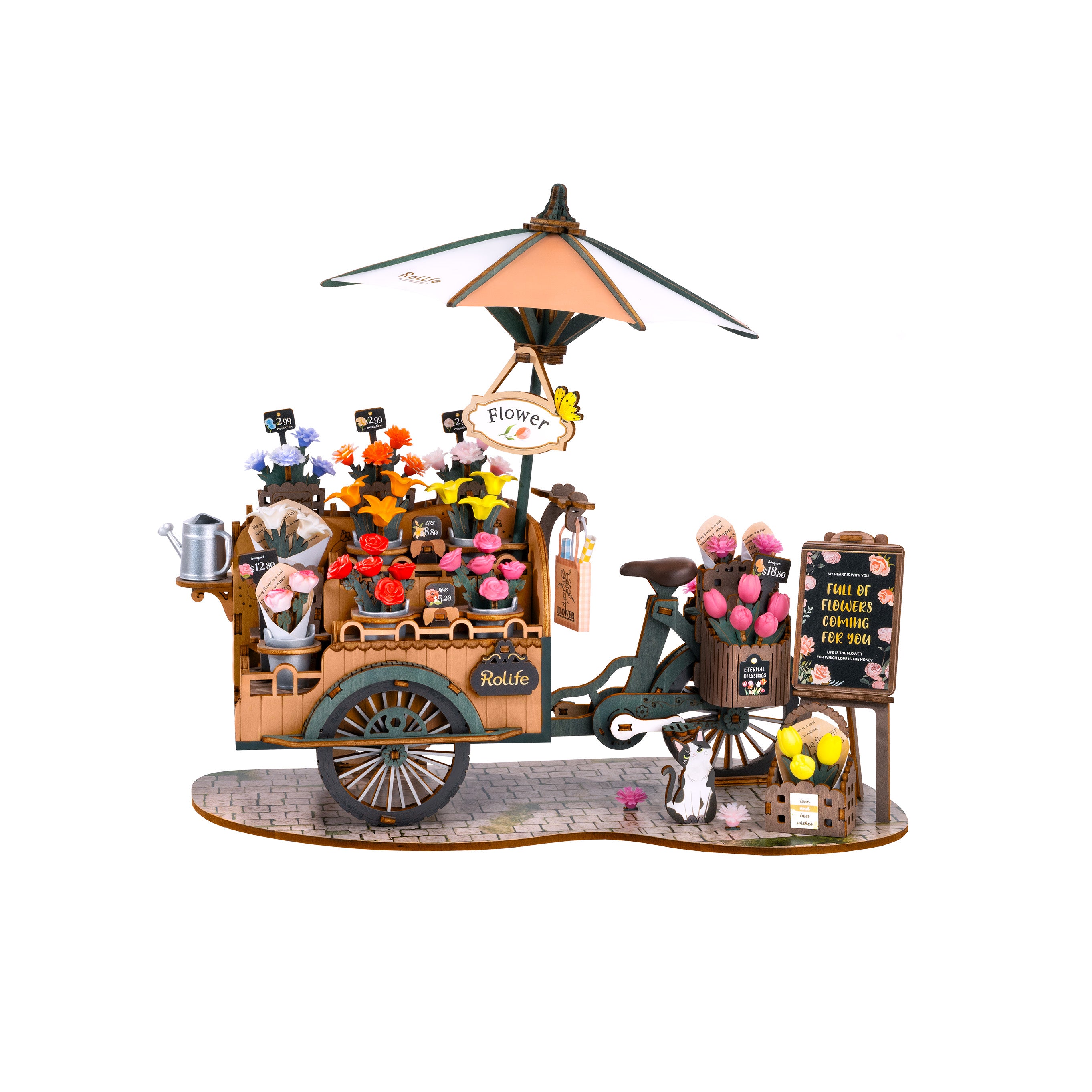 Hands Craft DIY Miniatures 3D Wooden Puzzle | Blossom Cart