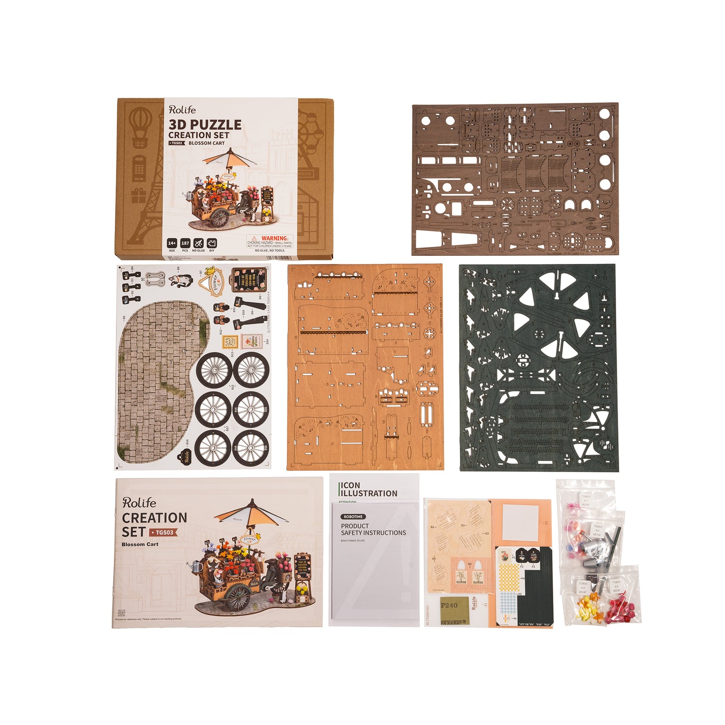 Hands Craft DIY Miniatures 3D Wooden Puzzle | Blossom Cart