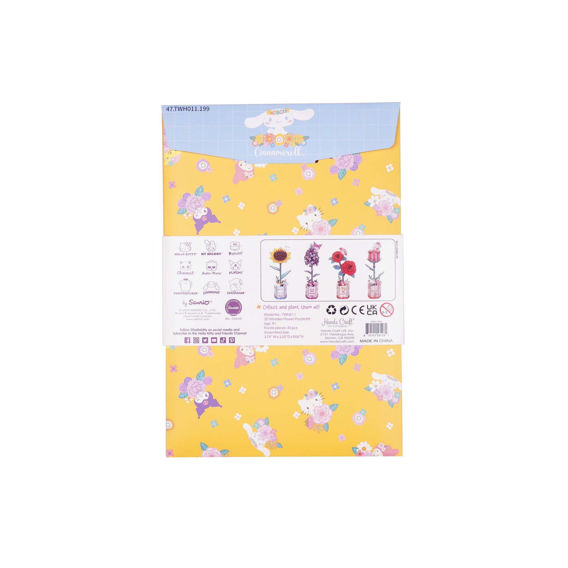 Hands Craft DIY Miniatures 3D Wooden Puzzle | Hello Kitty® and Friends Cinnamoroll Sunflower