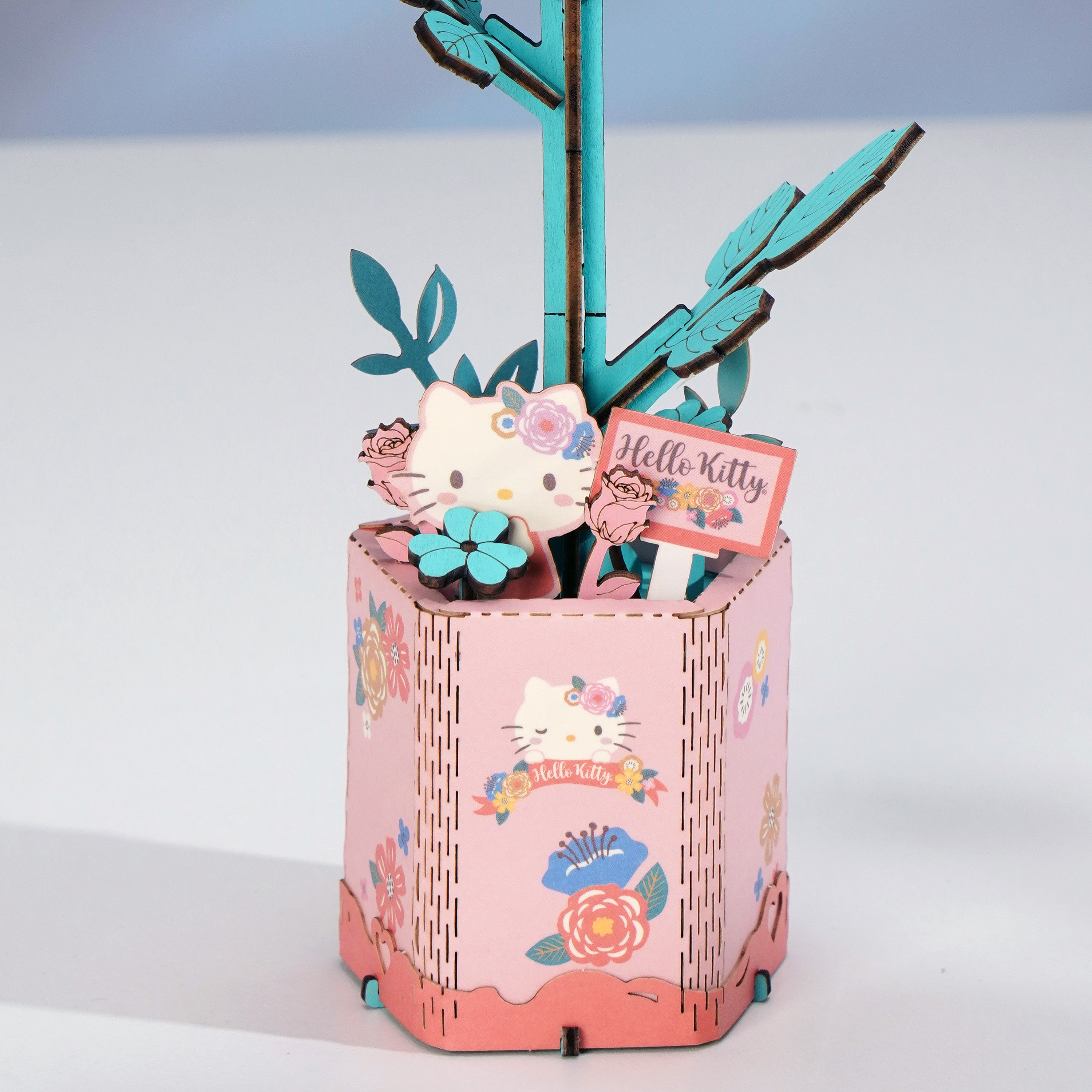 Hands Craft DIY Miniatures 3D Wooden Puzzle | Hello Kitty® and Friends Hello Kitty Pink Rose