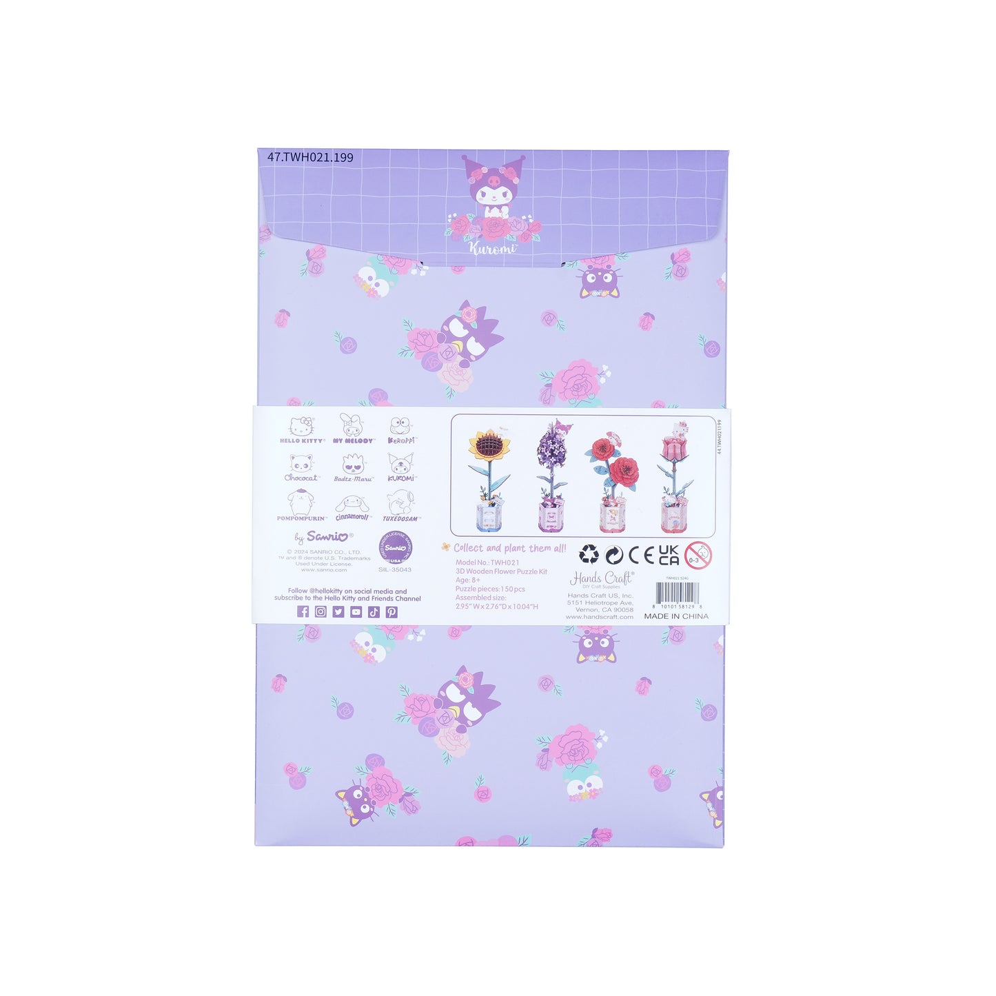 Hands Craft DIY Miniatures 3D Wooden Puzzle | Hello Kitty® and Friends Kuromi Lilac