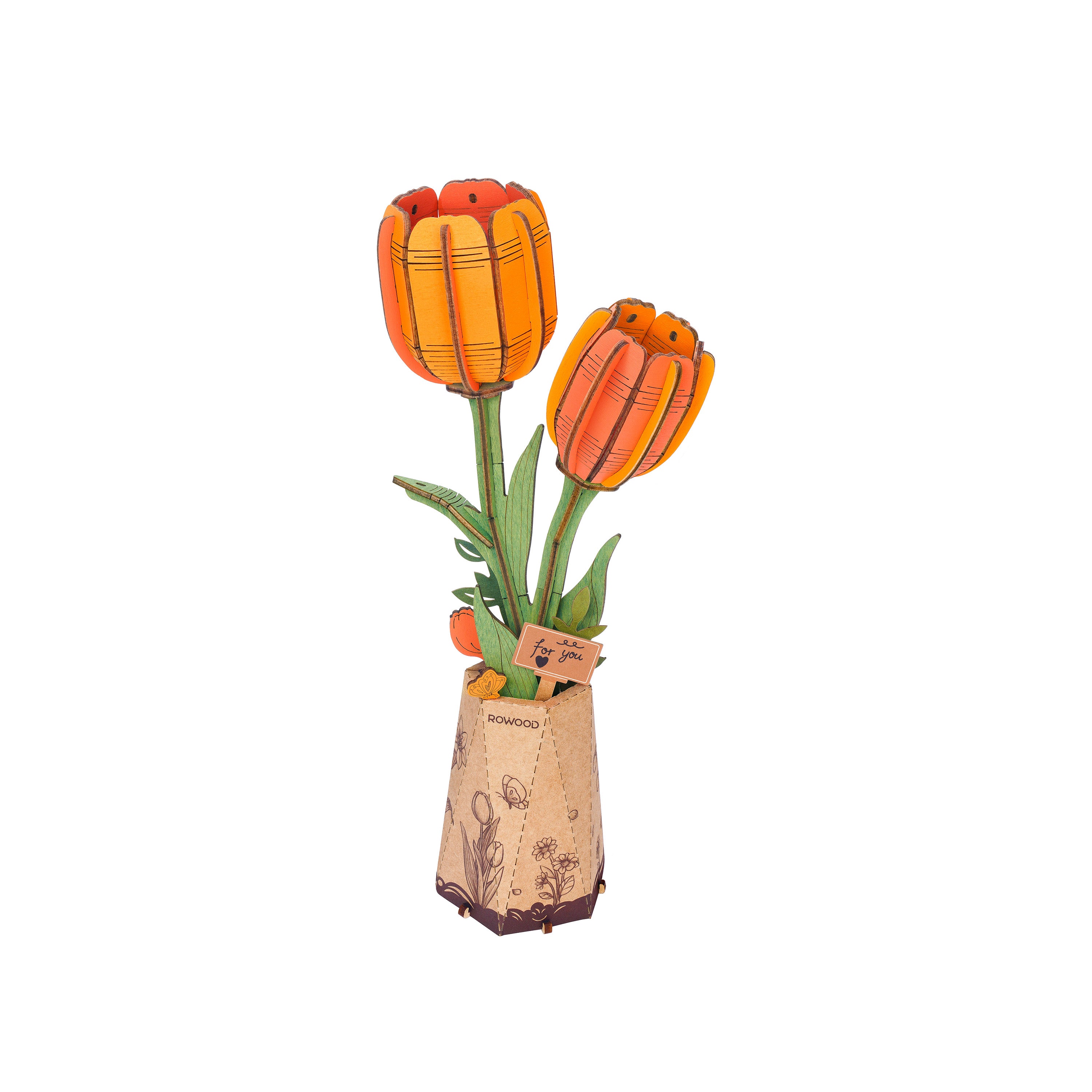 Hands Craft DIY Miniatures 3D Wooden Puzzle | Orange Tulip