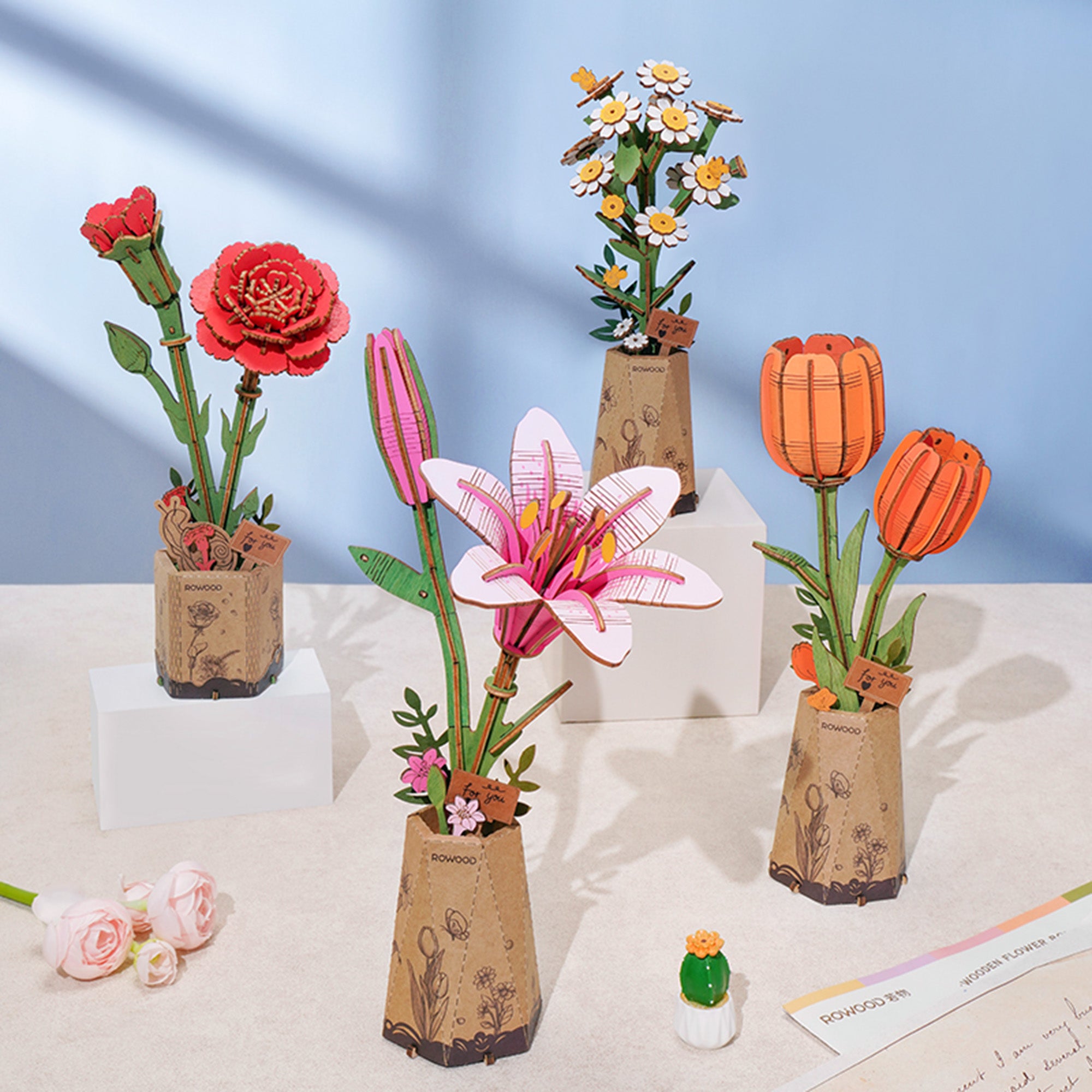 Hands Craft DIY Miniatures 3D Wooden Puzzle | Pink Lily