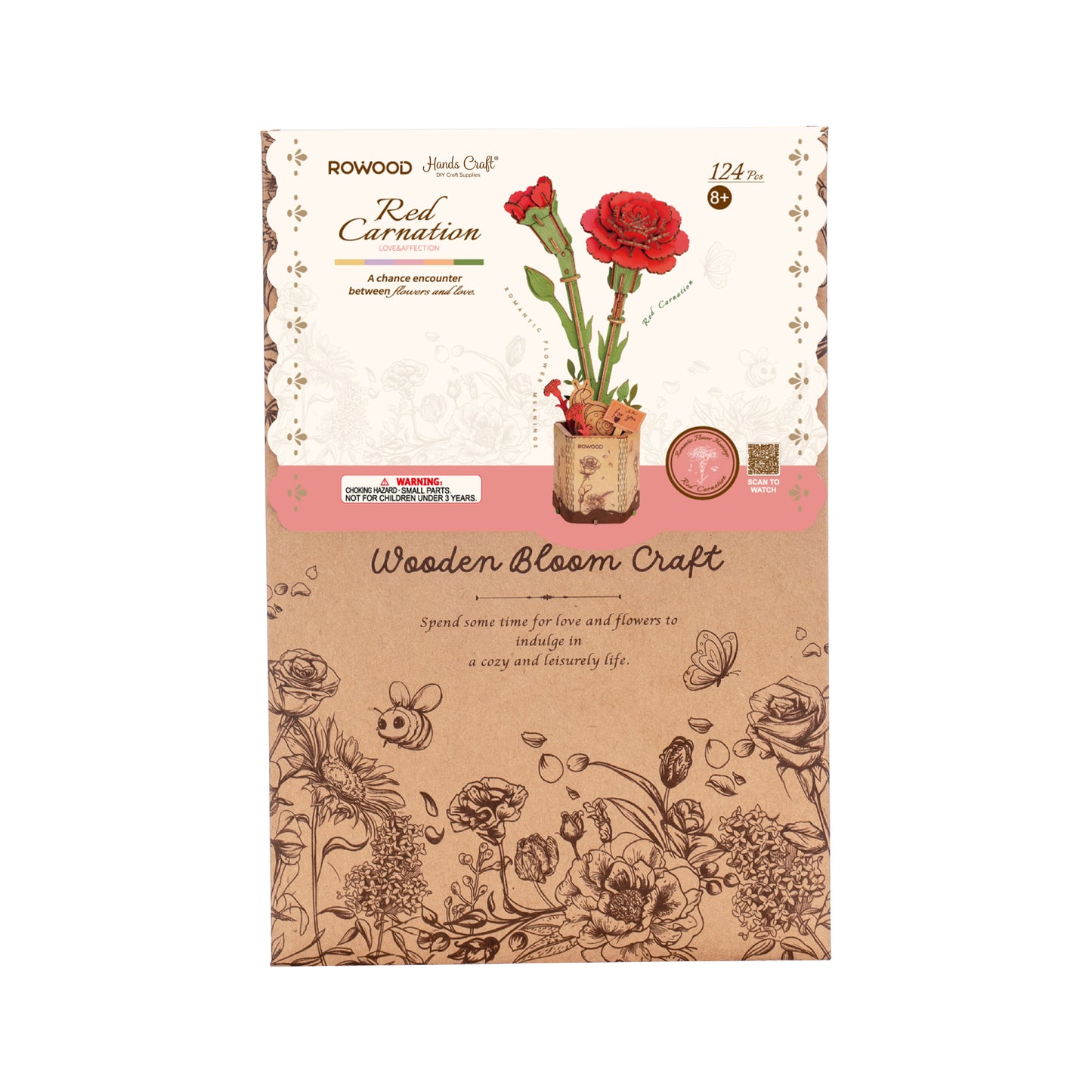 Hands Craft DIY Miniatures 3D Wooden Puzzle | Red Carnation