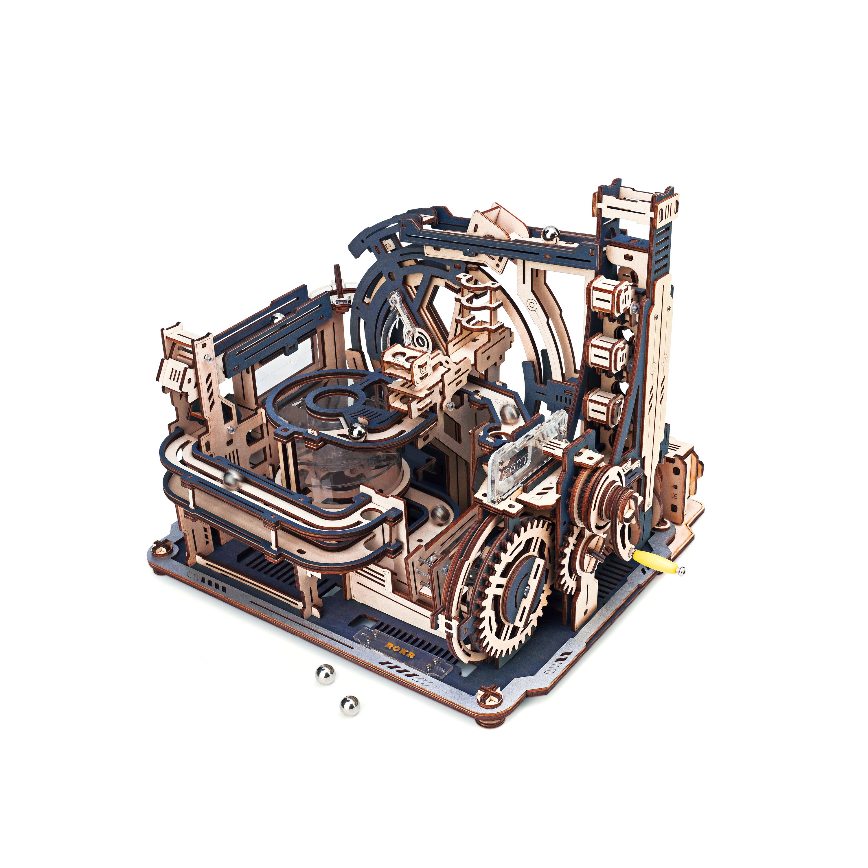 Hands Craft DIY Miniatures Mechanical Marble Run Wooden Puzzle | Marble Spaceport