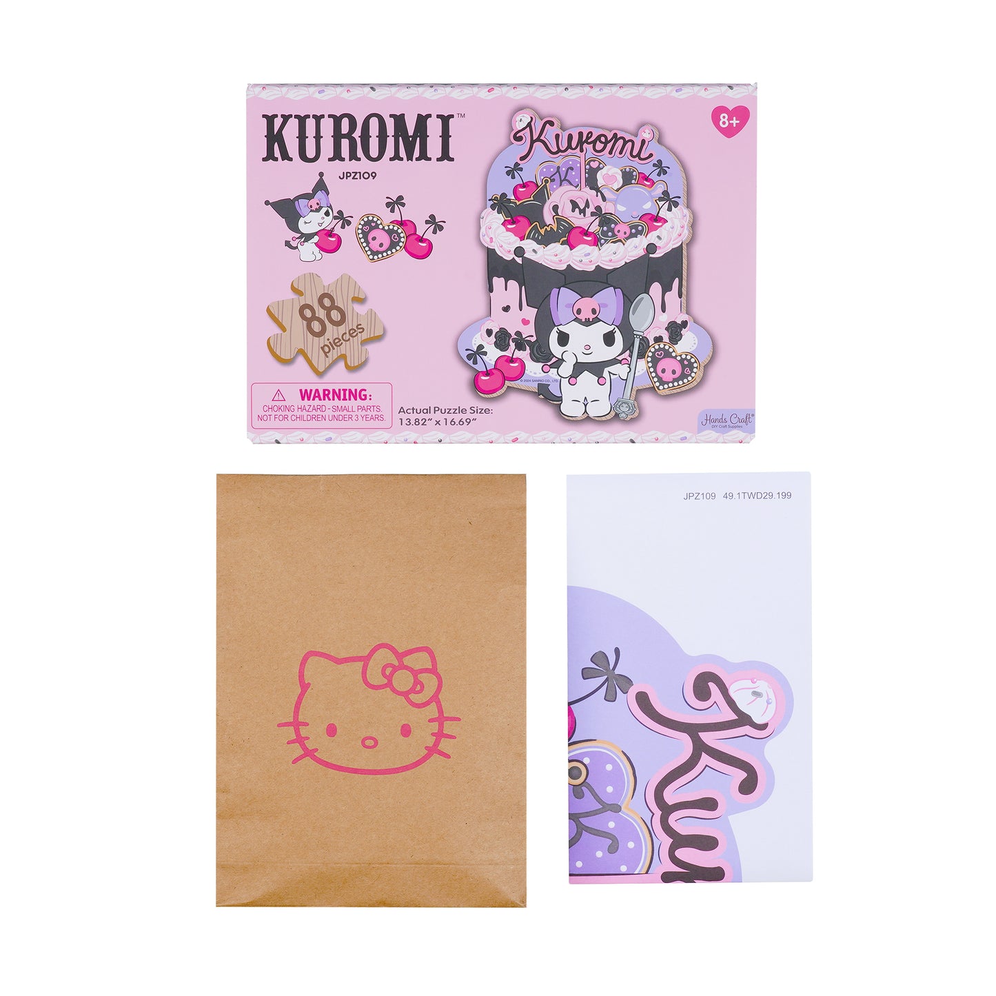 Hands Craft DIY Miniatures Wooden Jigsaw Puzzle | Hello Kitty® and Friends Kuromi Cherries and Cookies