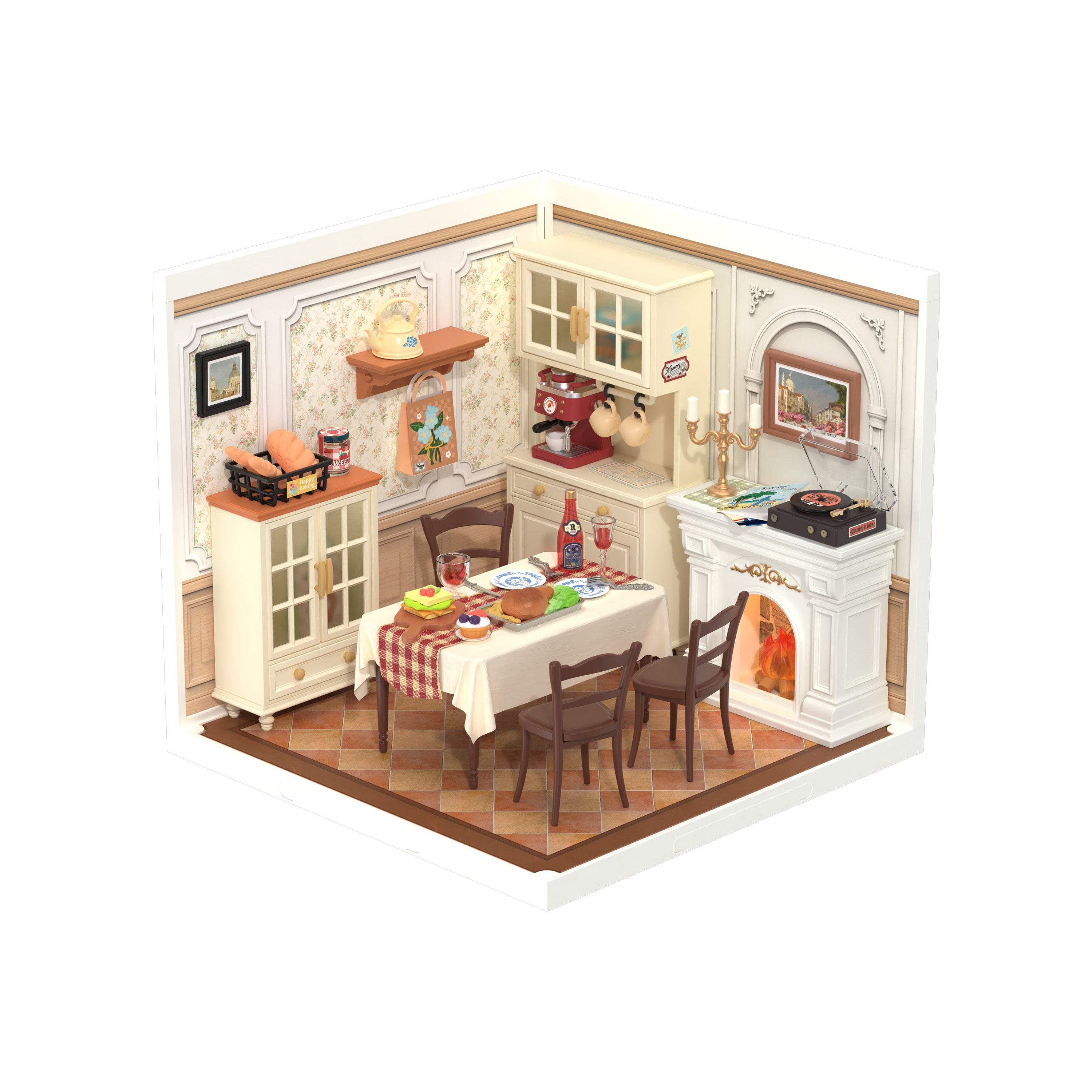 Hands Craft DIY Stackable Miniature House | Warm Dining Room