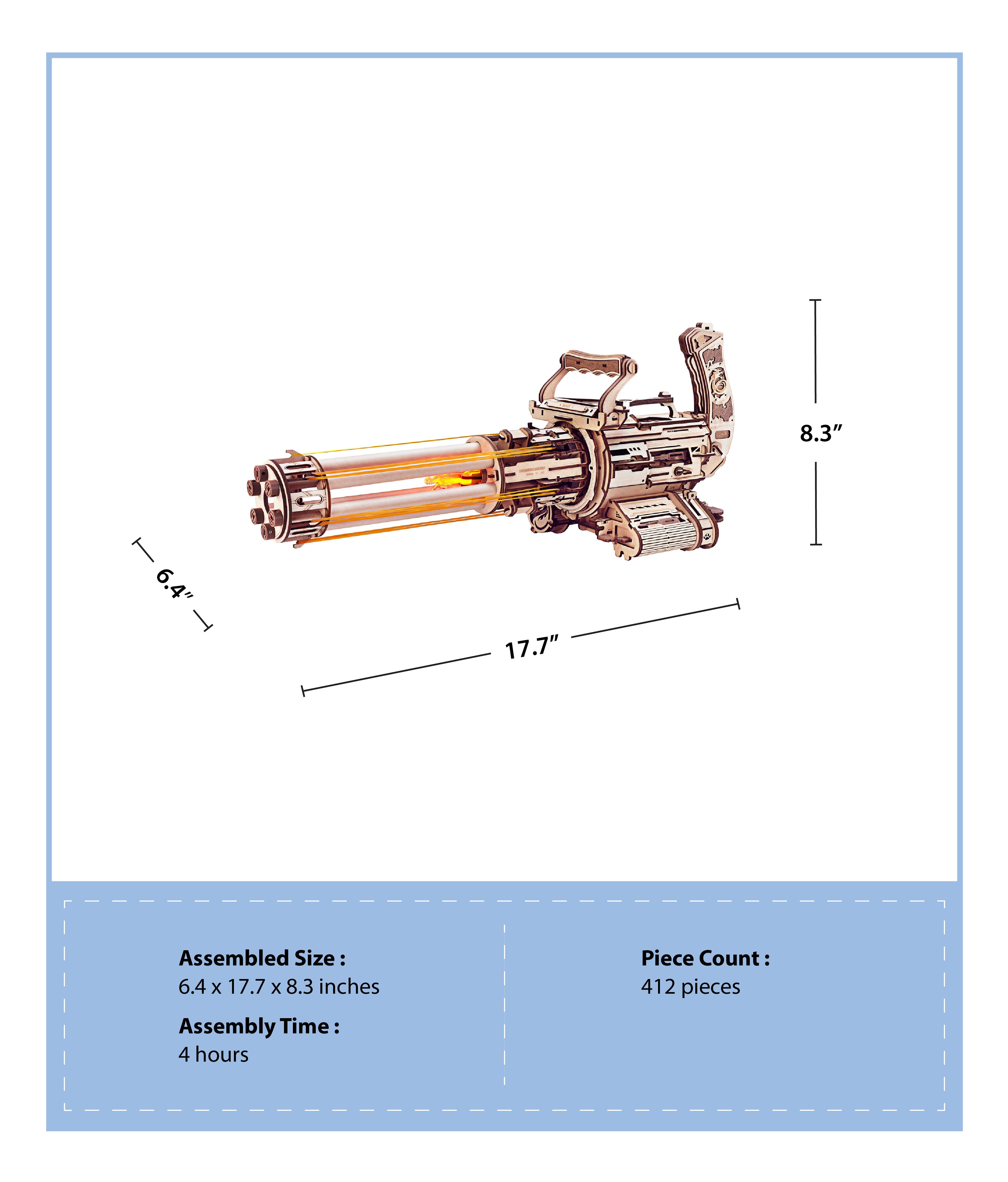 Hands Craft | Rotating-Barrel Machine Gun w/ LED Lights