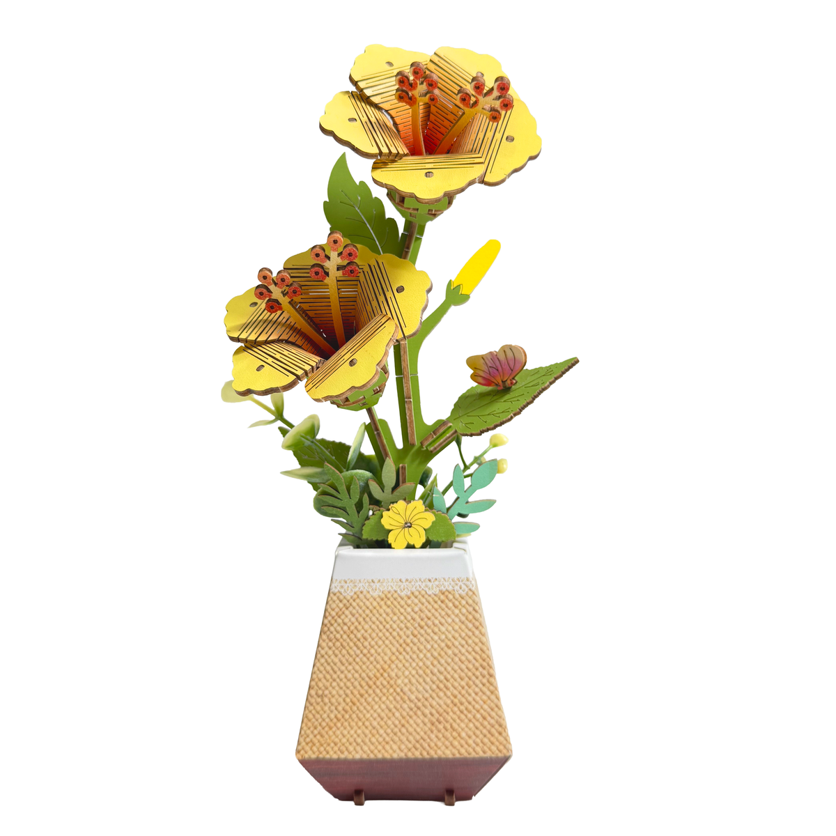 3D Wooden Puzzle | Yellow Hibiscus