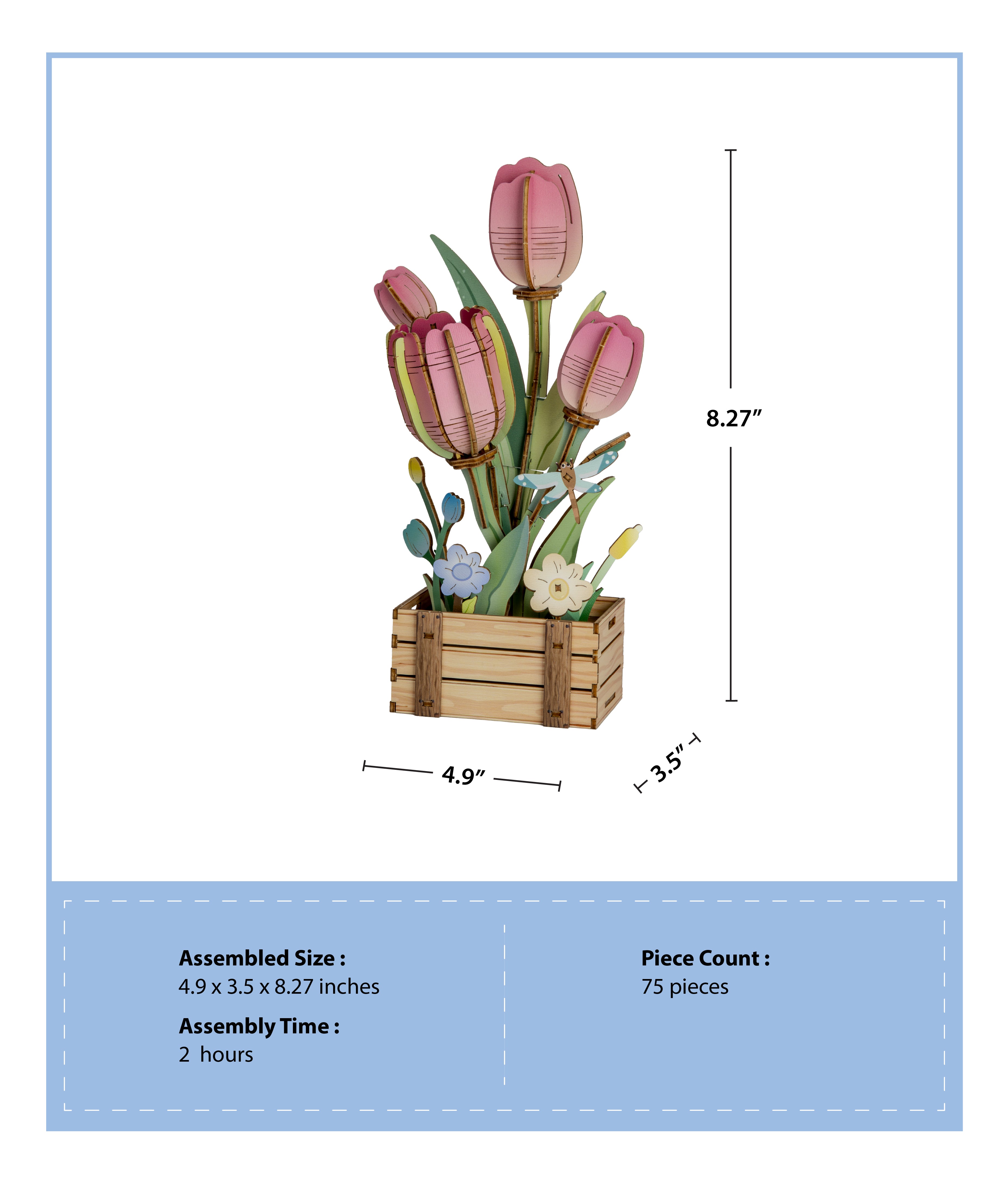 Hands Craft | Pink Tulip Bloom Set