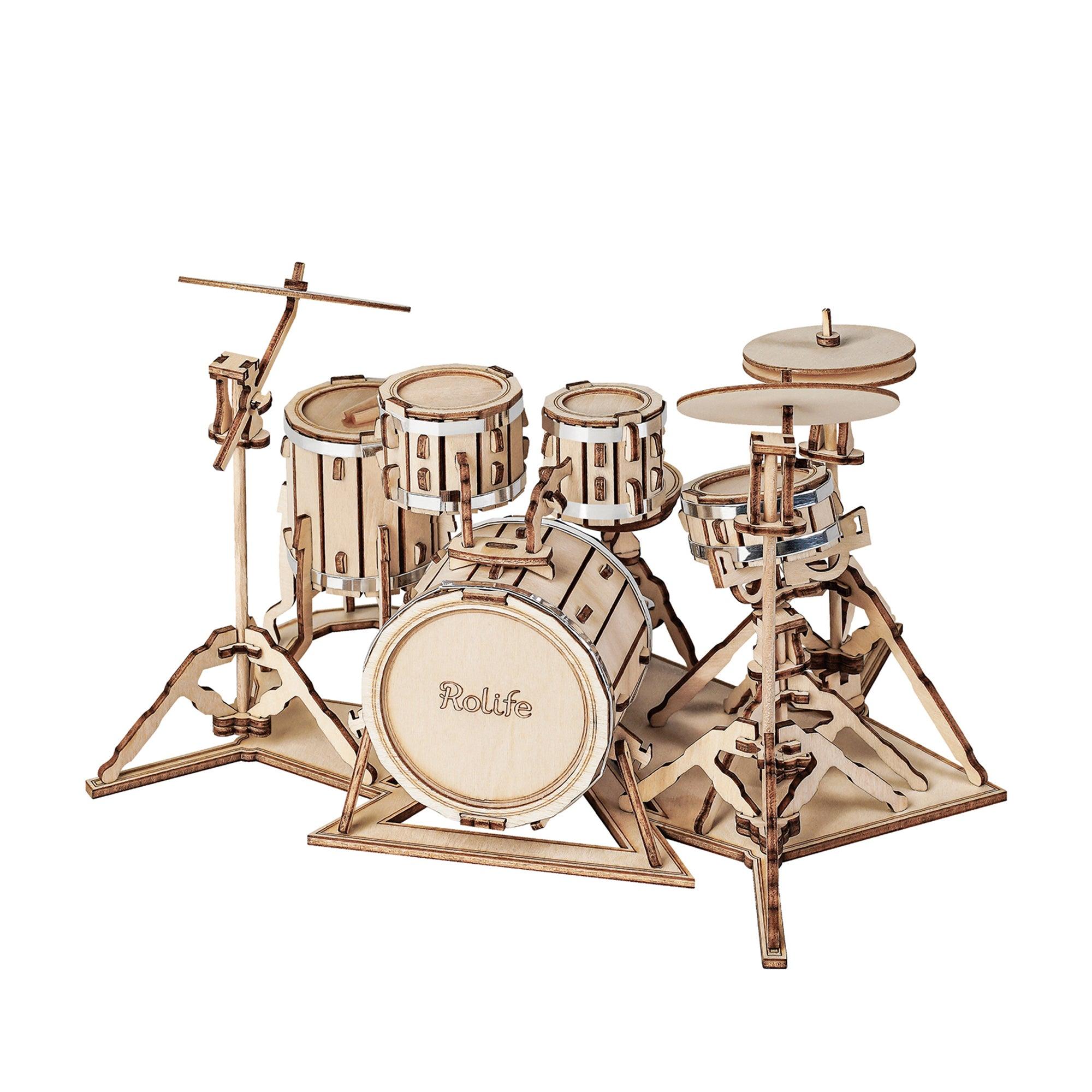3D Modern Wooden Puzzle | Drum Kit - Hands Craft US, Inc.