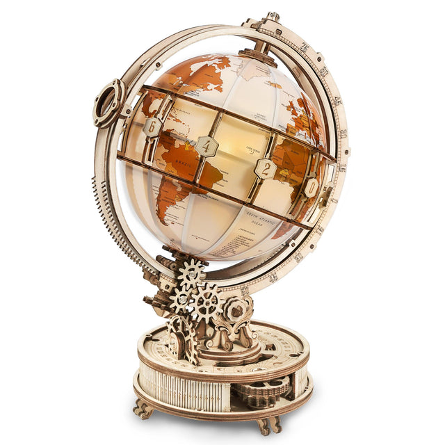 DIY 3D Modern Wooden Puzzle | Luminous Globe - Hands Craft US, Inc.