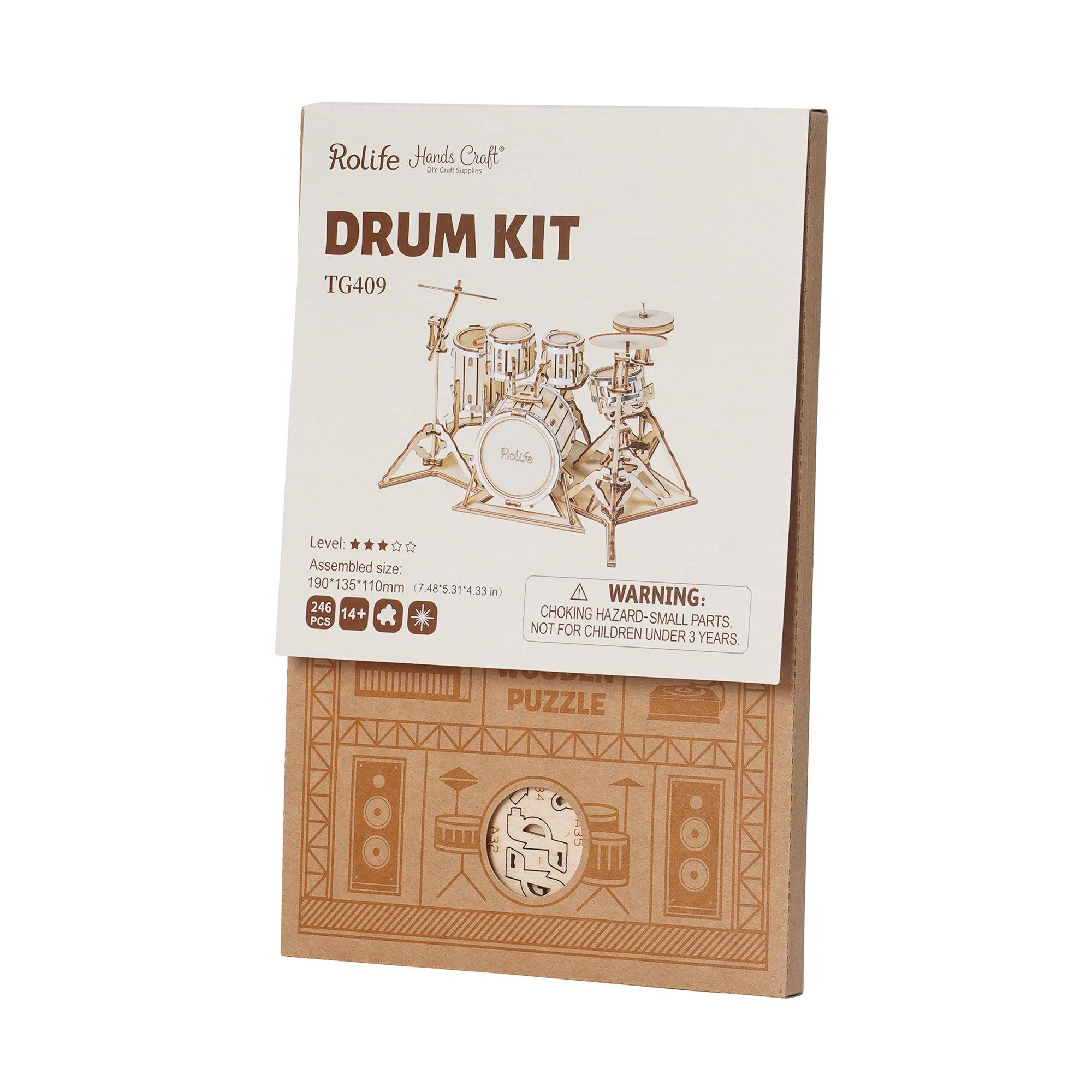 3D Modern Wooden Puzzle | Drum Kit - Hands Craft US, Inc.