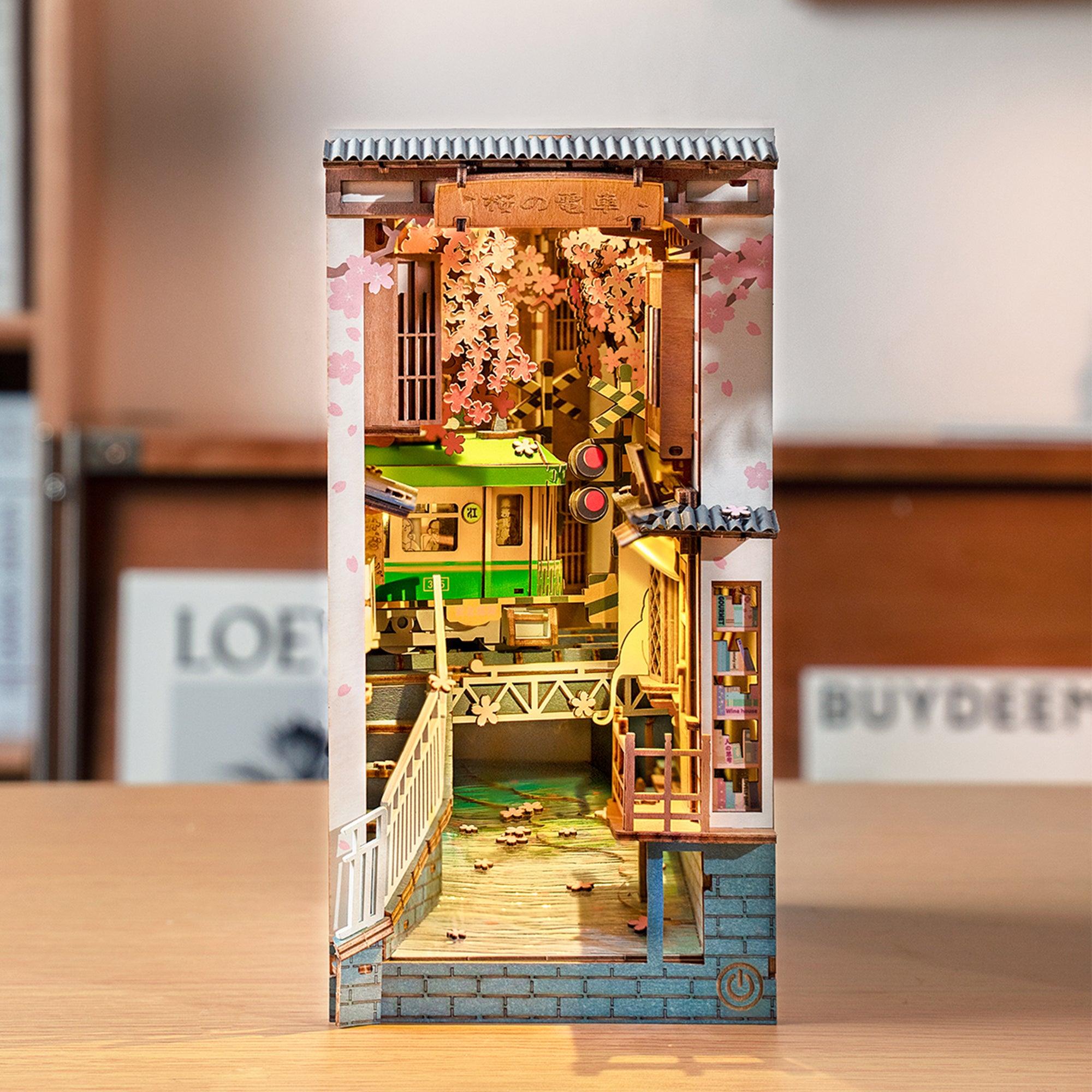 Hands Craft DIY Miniature Book Nook Kit | Sakura Tram