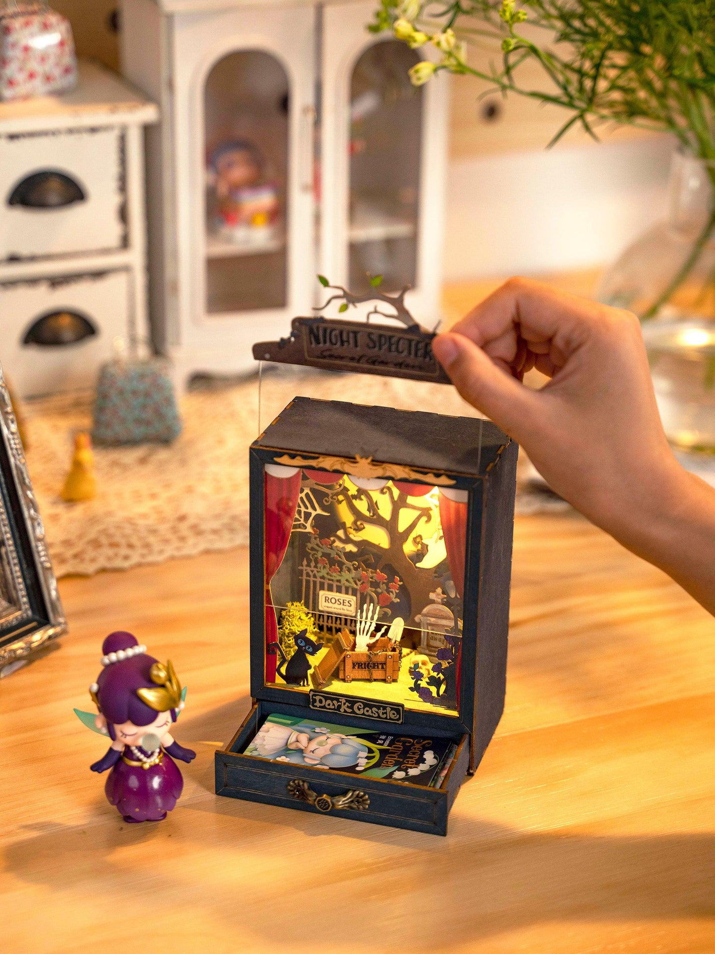 Hands Craft DIY Miniature House Kit | Dark Castle w/ LED Lights
