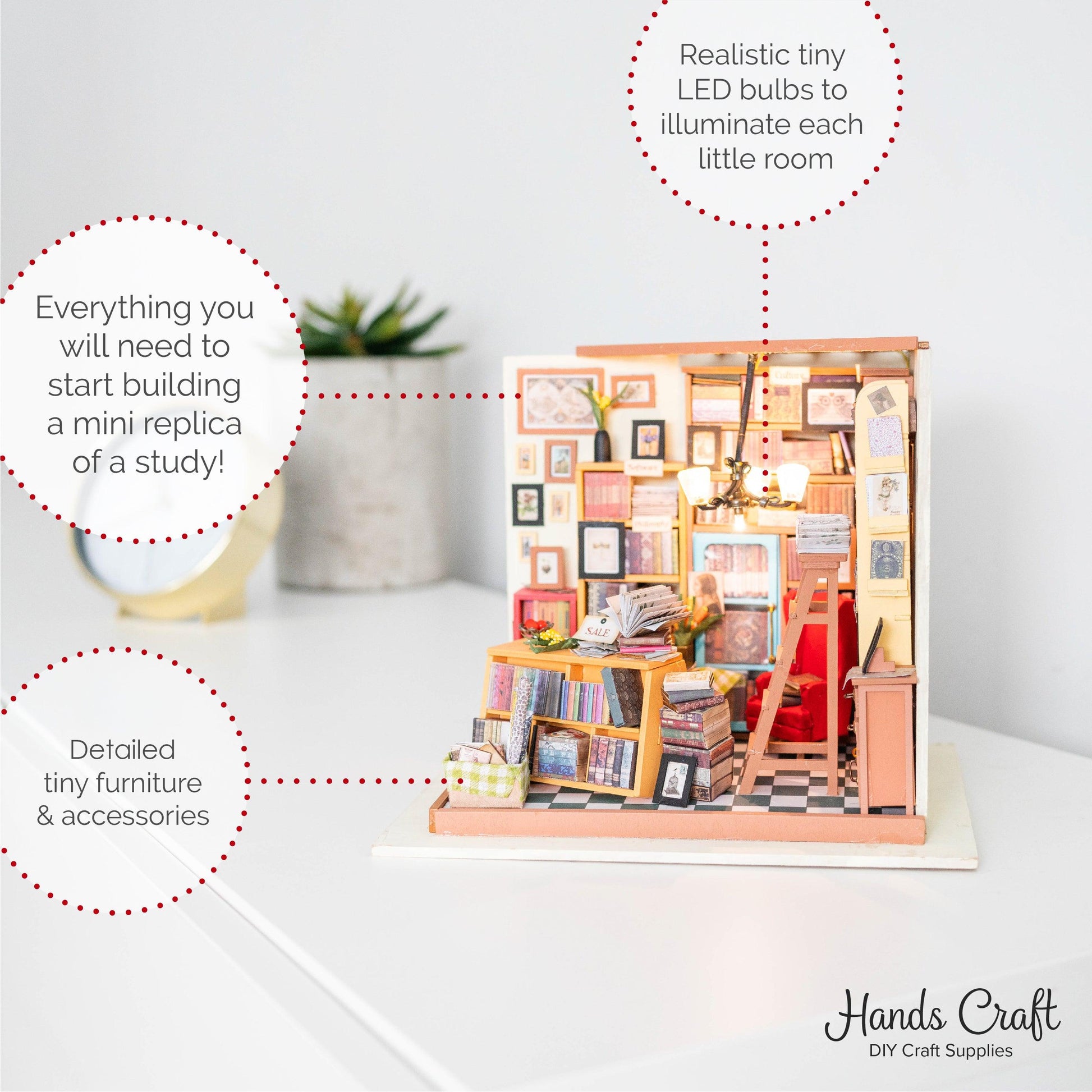 Hands Craft DIY Miniature House Kit | Sam's Study