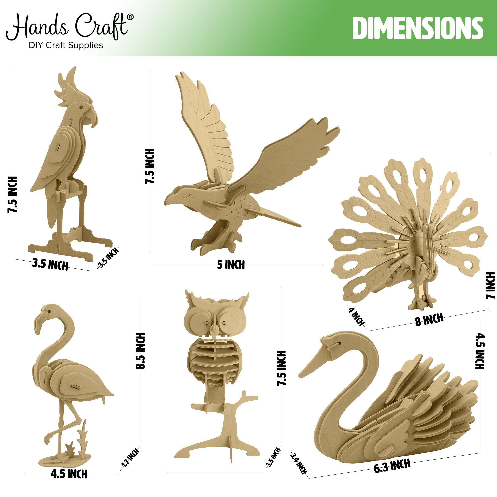 Hands Craft DIY Miniatures 3D Classic Wooden Puzzle | Birds