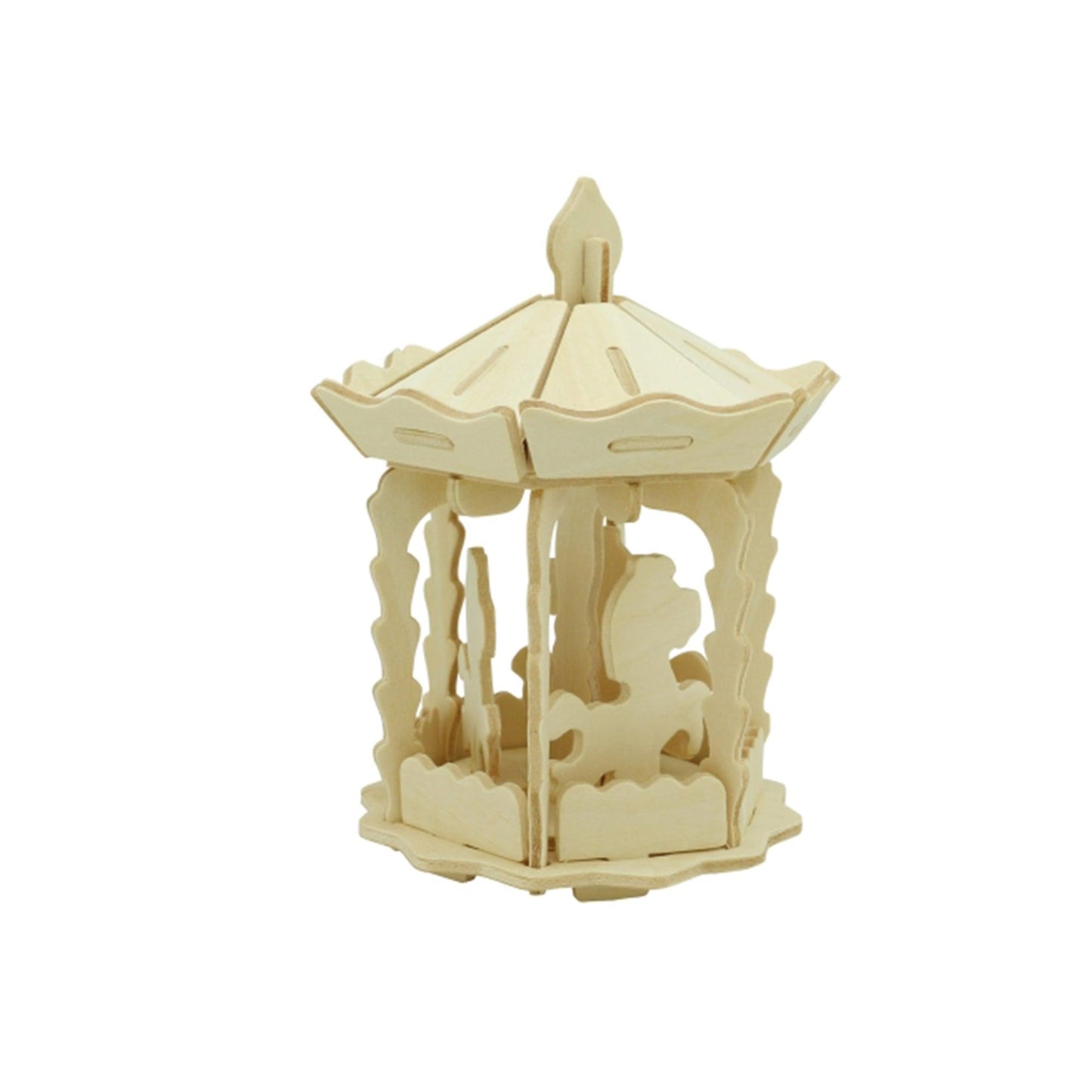 Hands Craft DIY Miniatures 3D Classic Wooden Puzzle | Merry-Go-Round